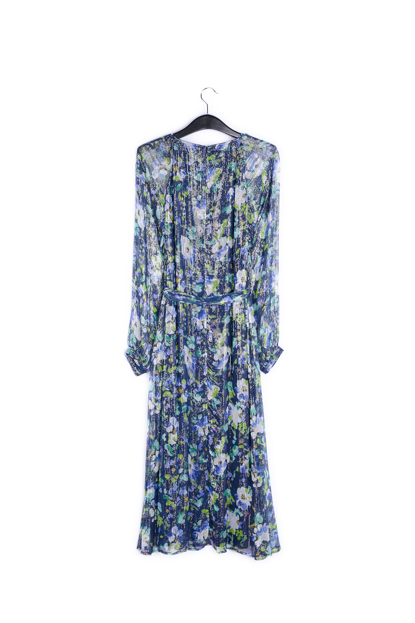Mint green floral-print belted midi dress RE—SSENTIEL | Essentiel second hand