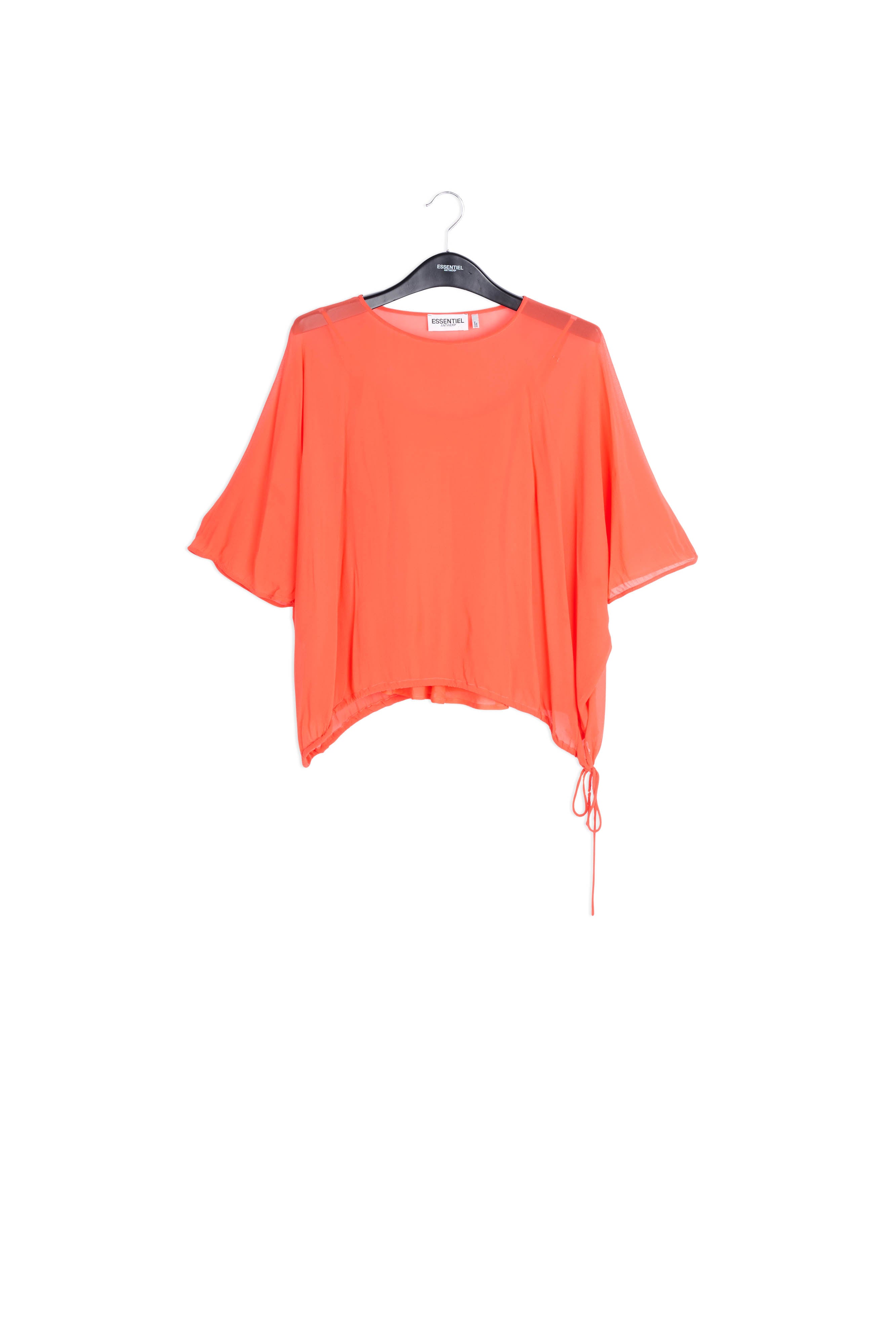 Red voluminous sheer top RE—SSENTIEL | Essentiel second hand