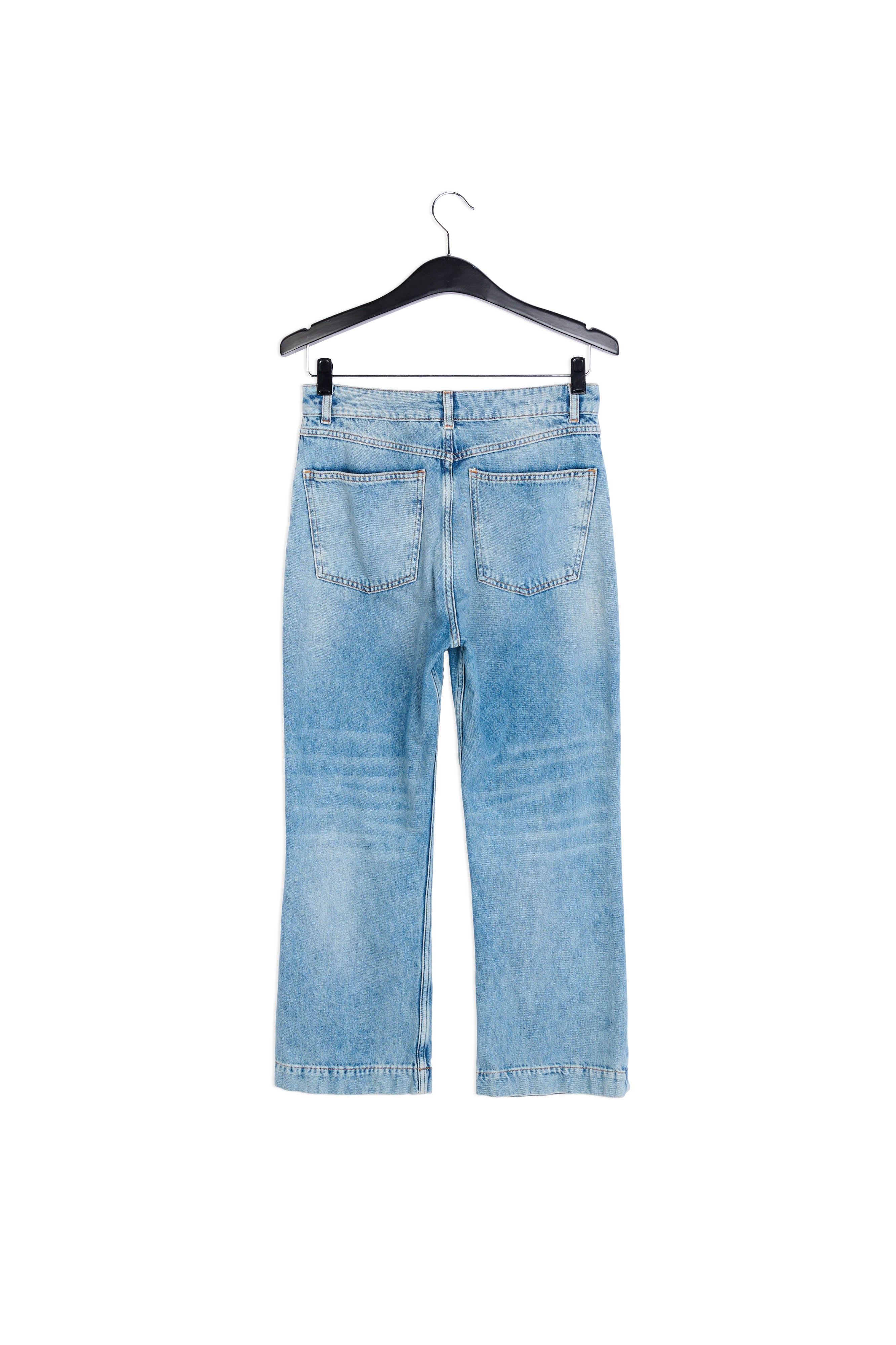 Blue cropped high-rise flared jeans RE—SSENTIEL | Essentiel second hand