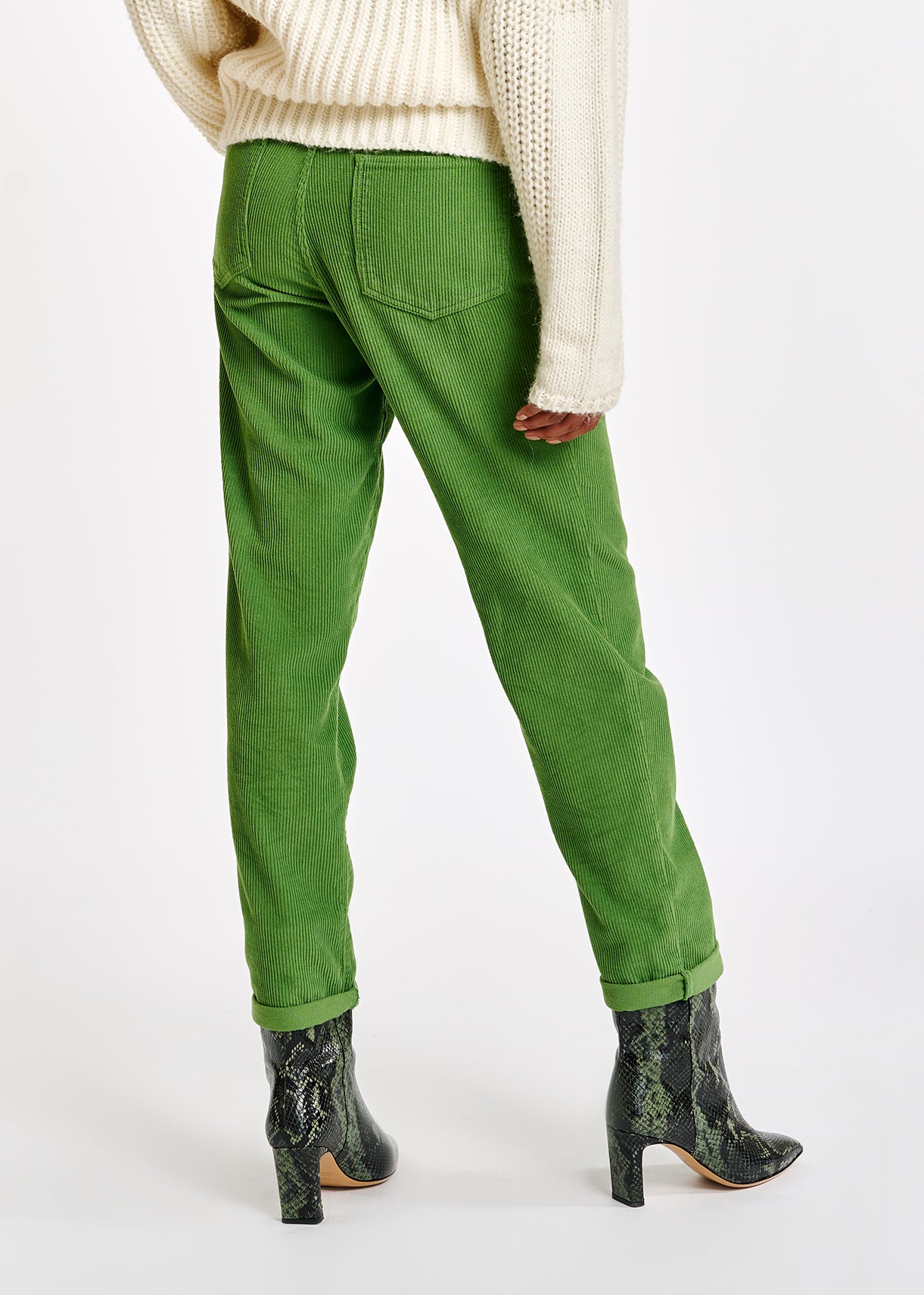 Groene broek van katoenen fluweel RE—SSENTIEL | Essentiel second hand