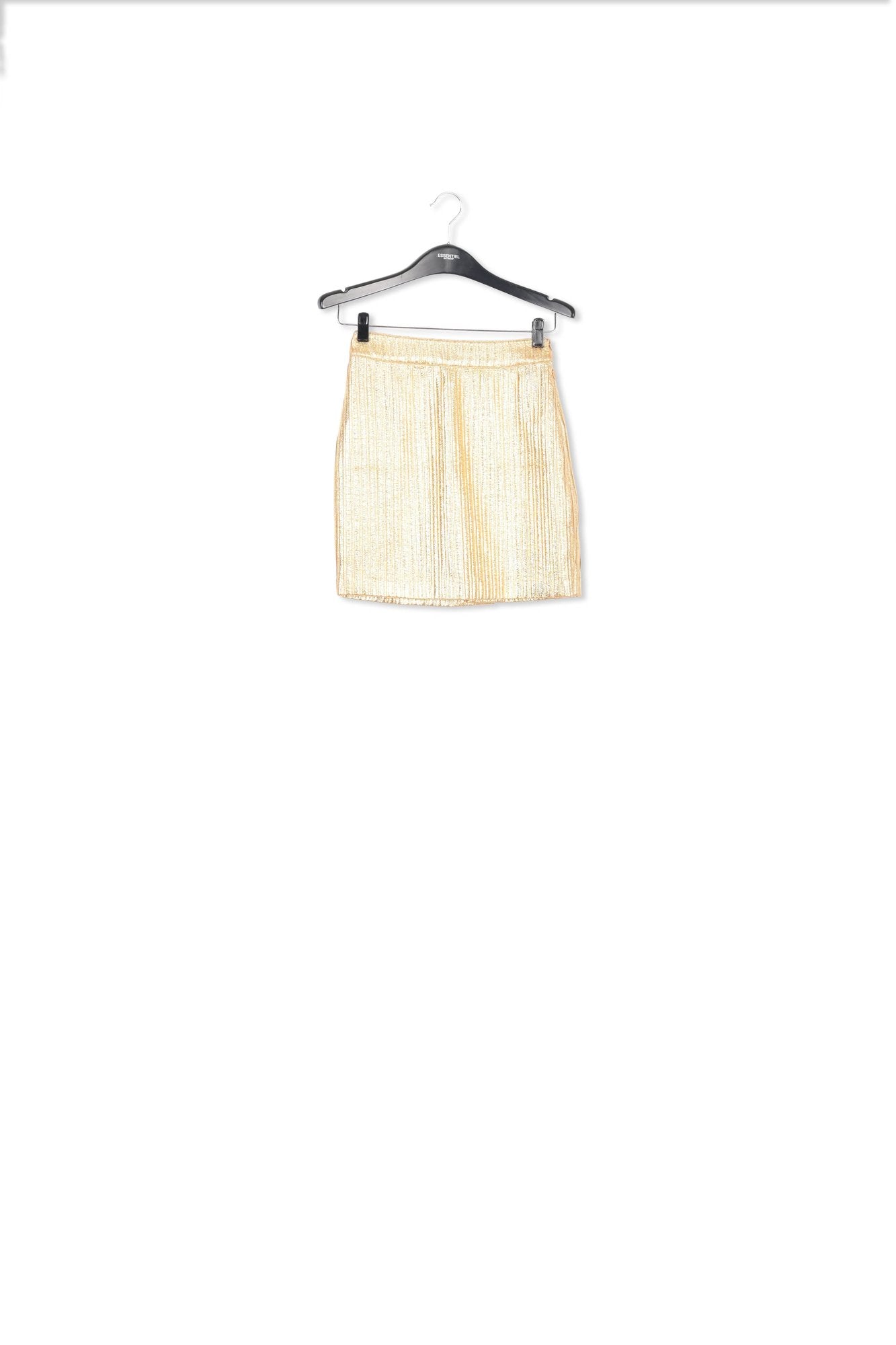 Gold metallic mini skirt RE—SSENTIEL | Essentiel second hand