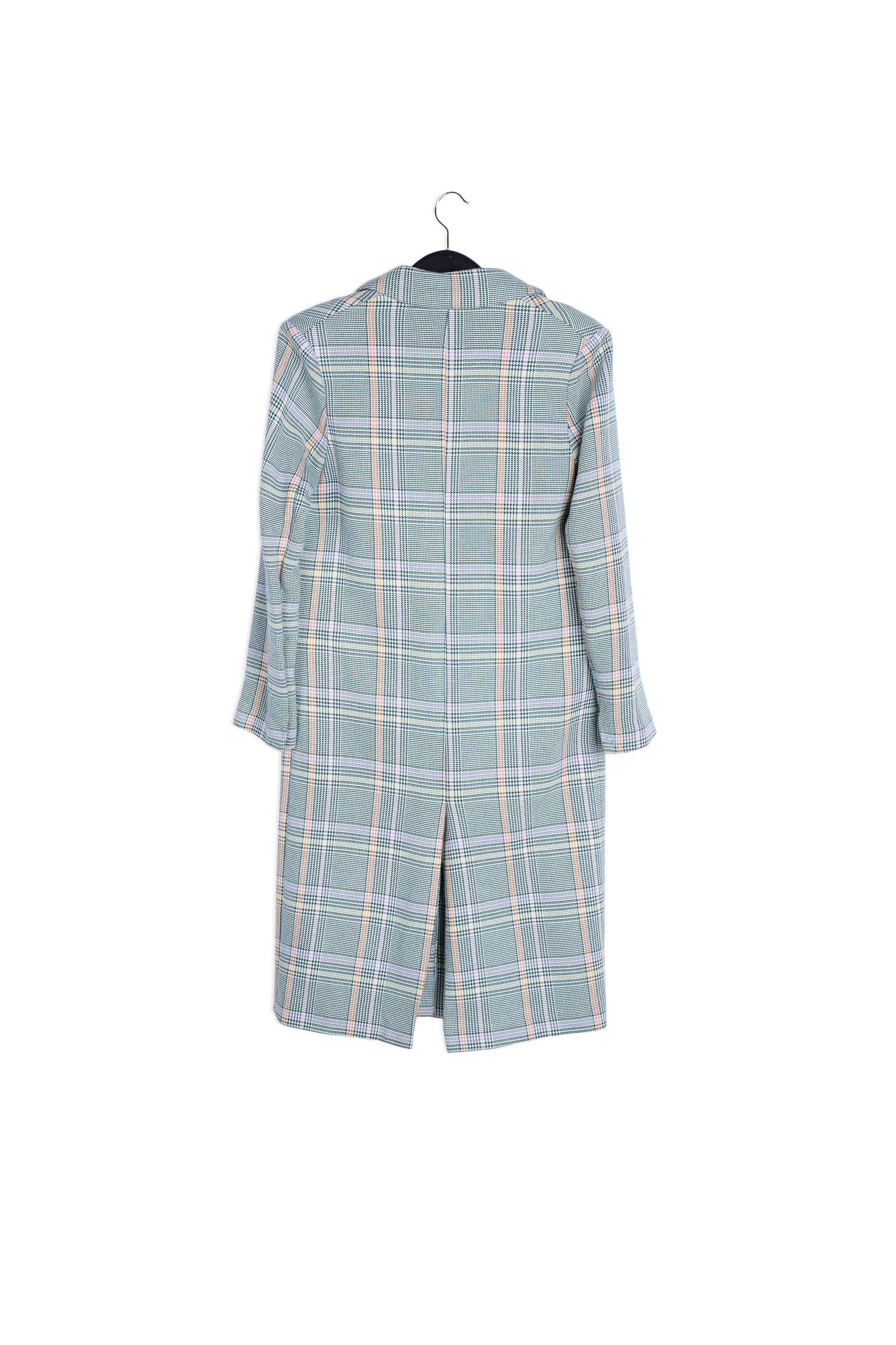 Manteau croisé en tartan vert RE—SSENTIEL | Essentiel second hand