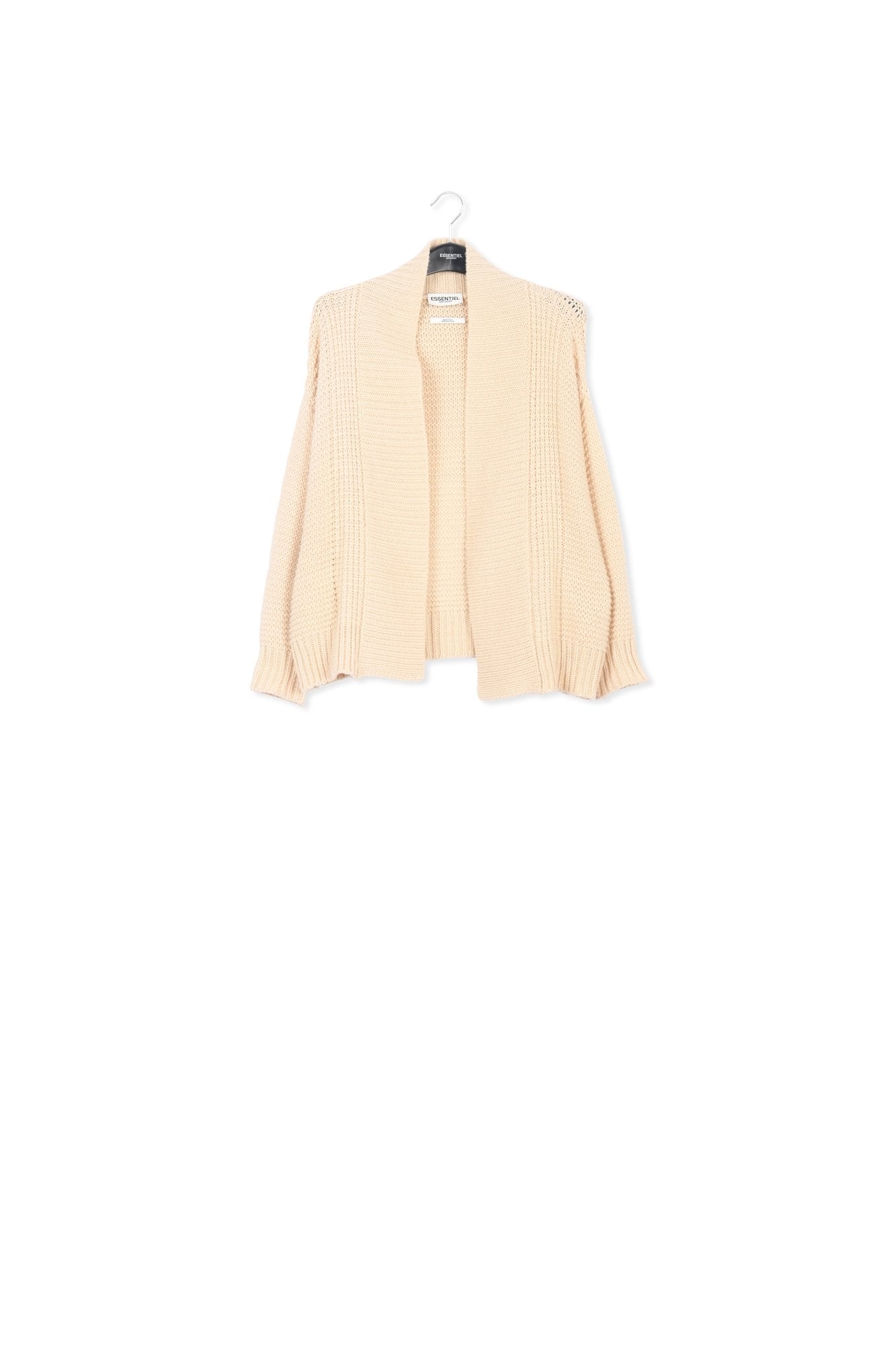 Cardigan en tricot blanc cassé aux manches volumineuses RE—SSENTIEL | Essentiel second hand