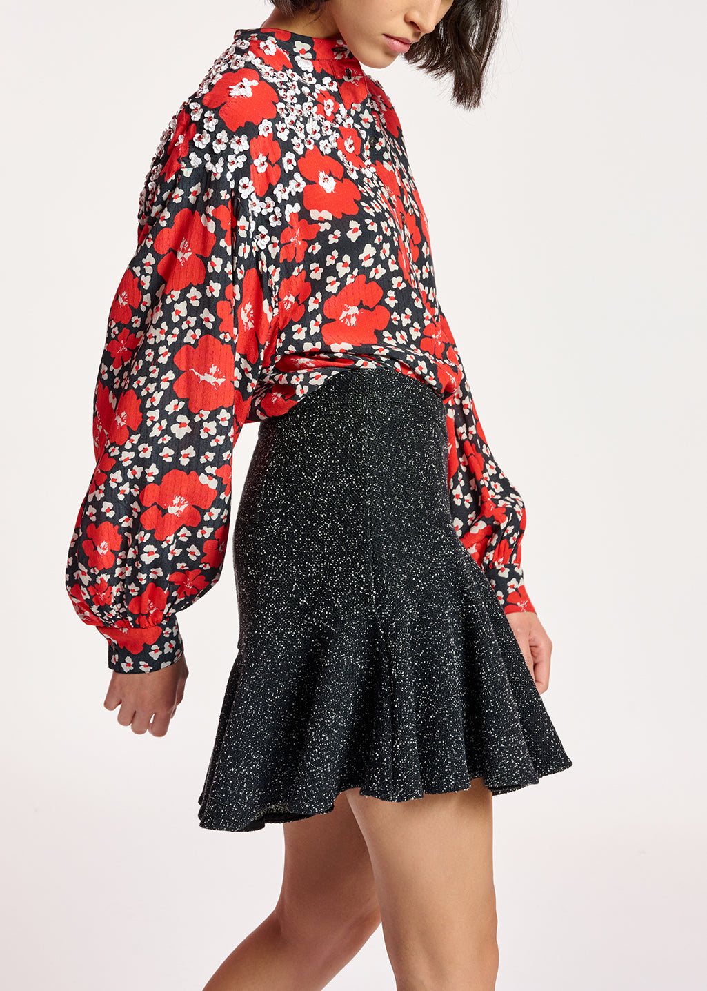 Black bouclé mini skirt RE—SSENTIEL | Essentiel second hand