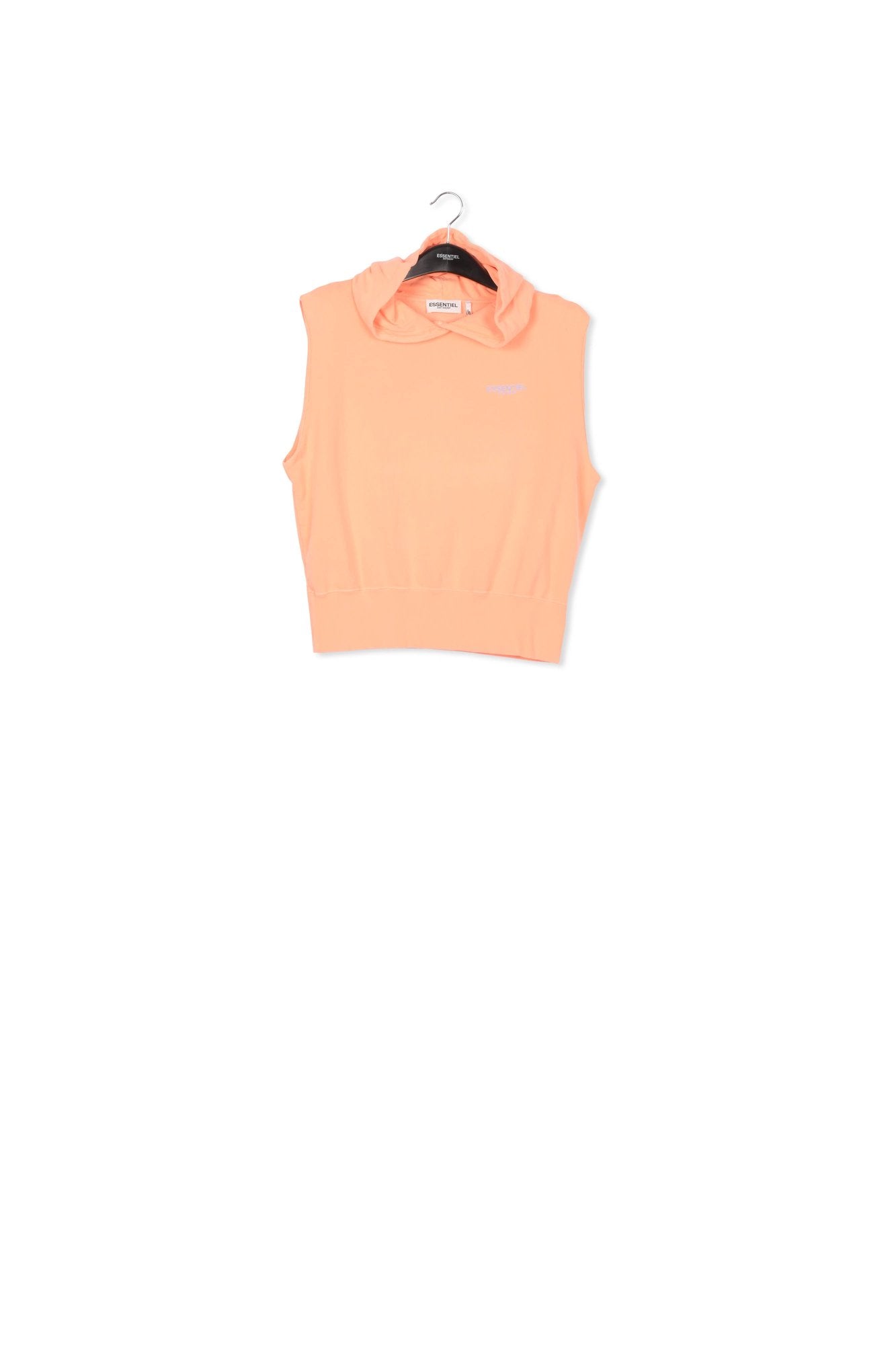 Sweat à capuche sans manches en jersey de coton biologique pêche RE—SSENTIEL | Essentiel second hand