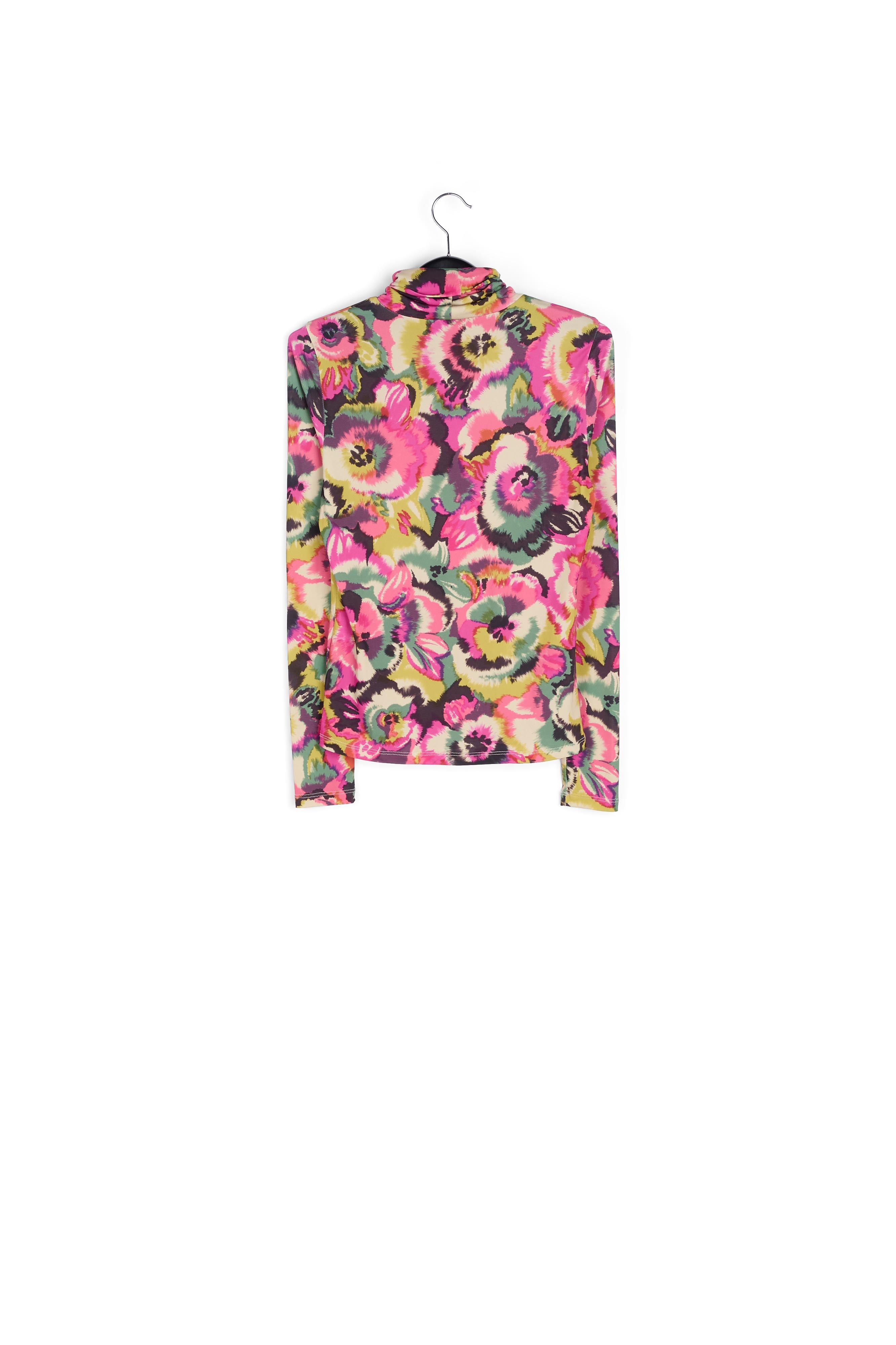 Multicolor floral-print turtleneck top RE—SSENTIEL | Essentiel second hand