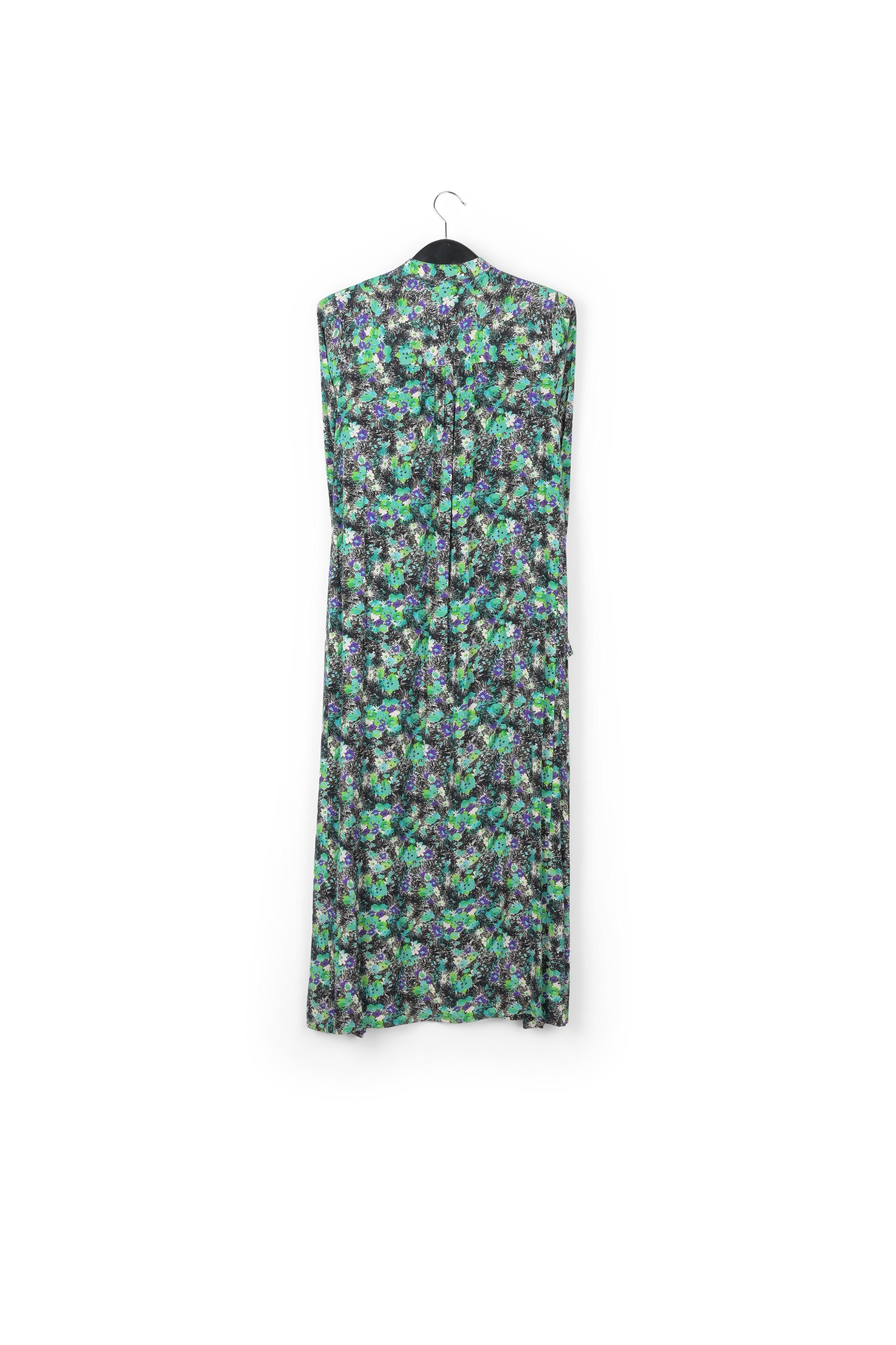 Robe chemise verte fleurie à ligne a RE—SSENTIEL | Essentiel second hand