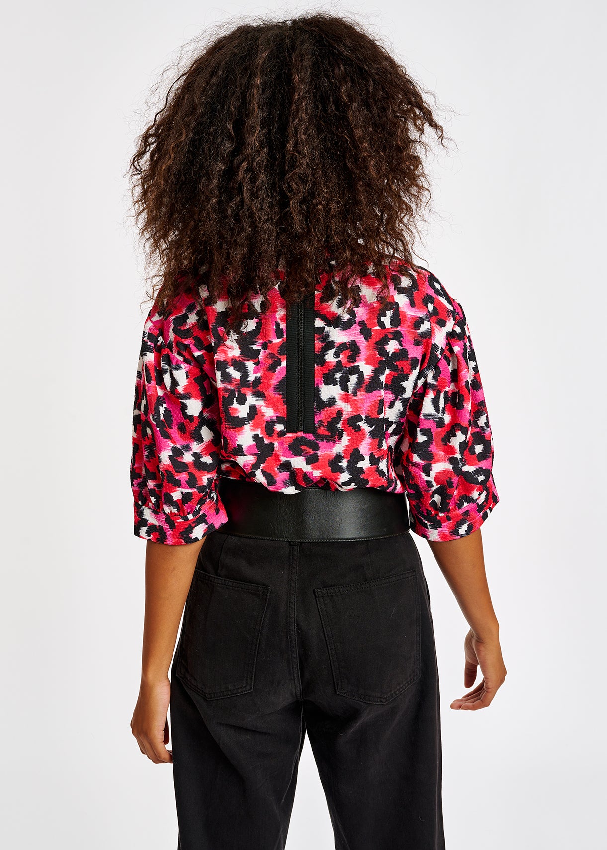 Top léopard rose, rouge et blanc cassé RE—SSENTIEL | Essentiel second hand