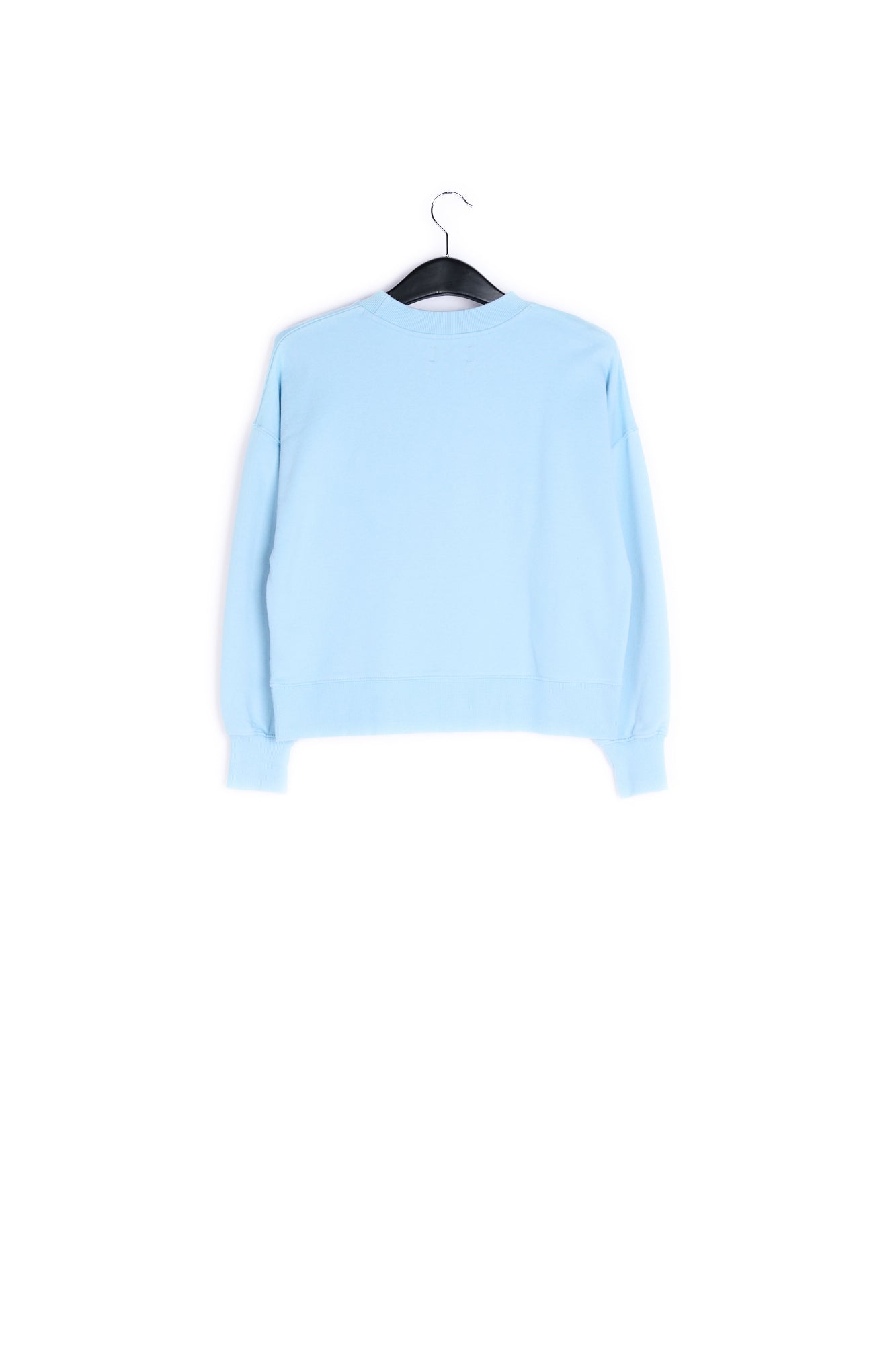 Sky blue cotton-jersey sweatshirt with 'riot' embroidery RE—SSENTIEL | Essentiel second hand