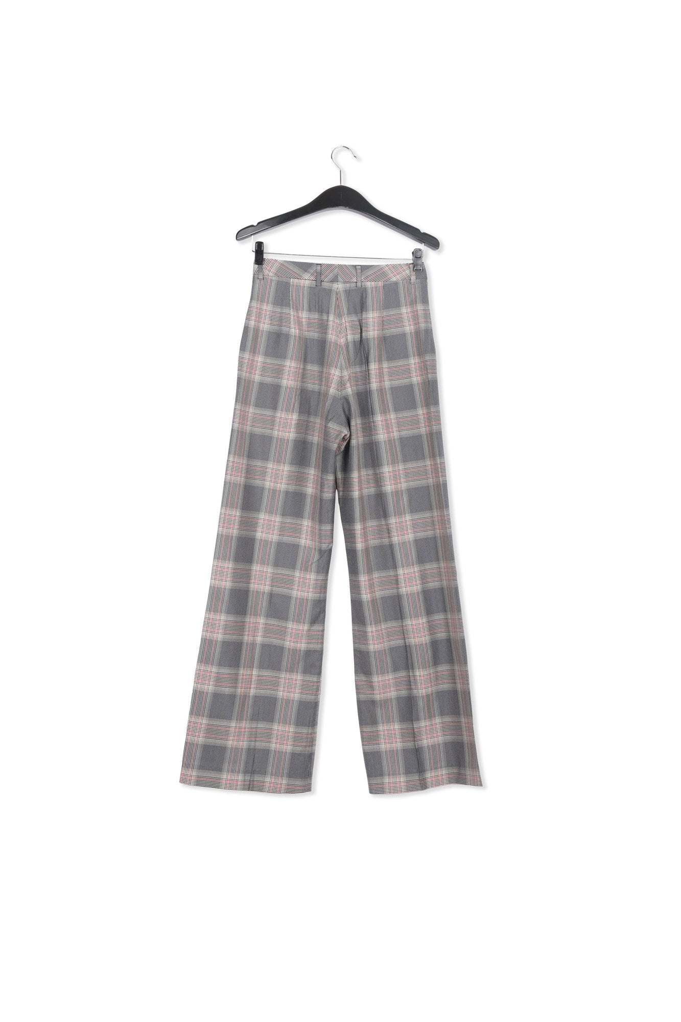 Grey plaid wide-leg pants RE—SSENTIEL | Essentiel second hand