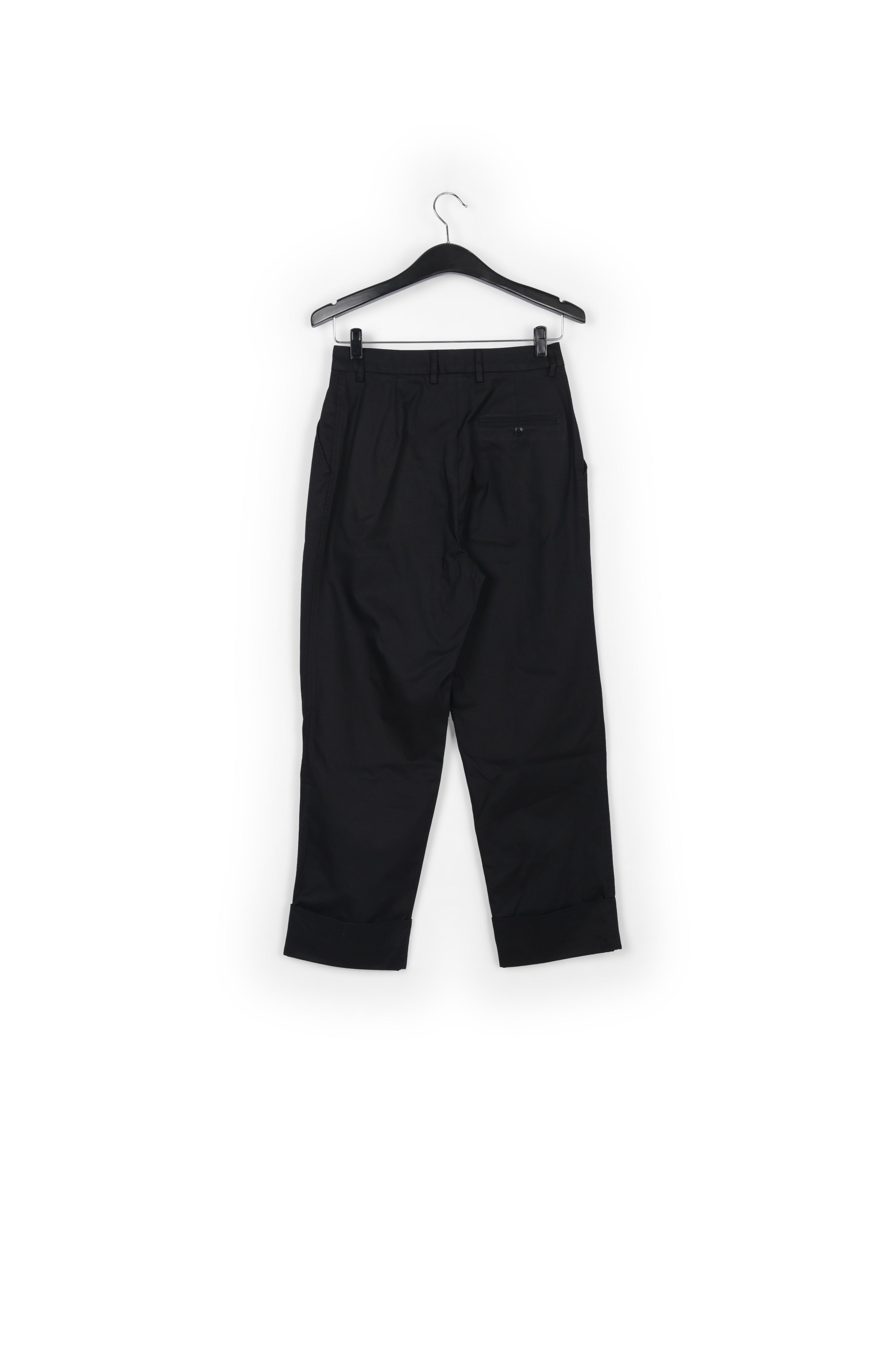 Black cotton-blend straight-leg pants RE—SSENTIEL | Essentiel second hand