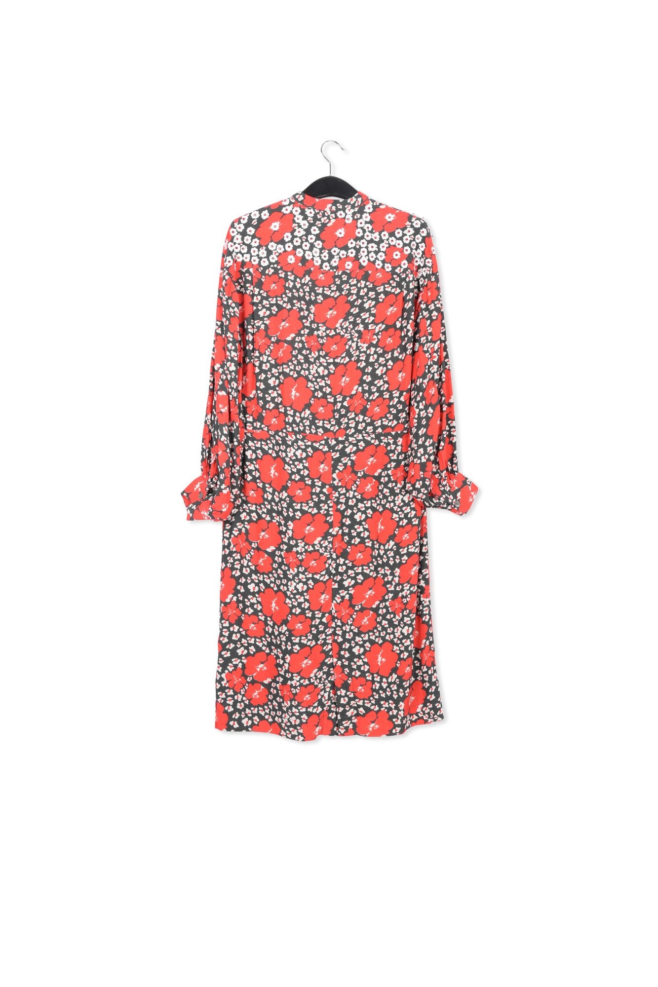 Robe midi à  imprimé fleuri bleu, rouge et blanc RE—SSENTIEL | Essentiel second hand
