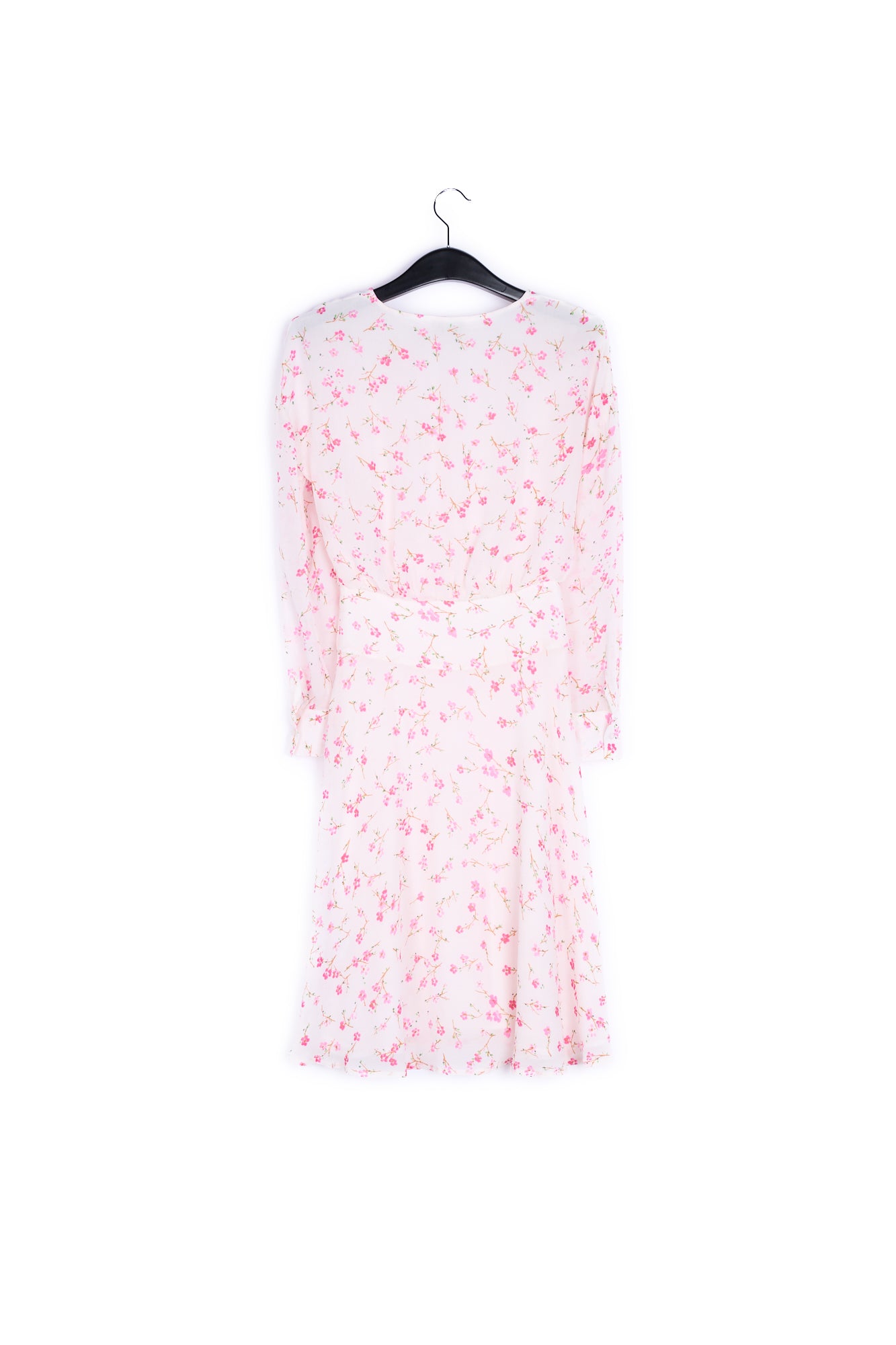 Donkerblauwe jurk met kersenbloesemprint RE—SSENTIEL | Essentiel second hand