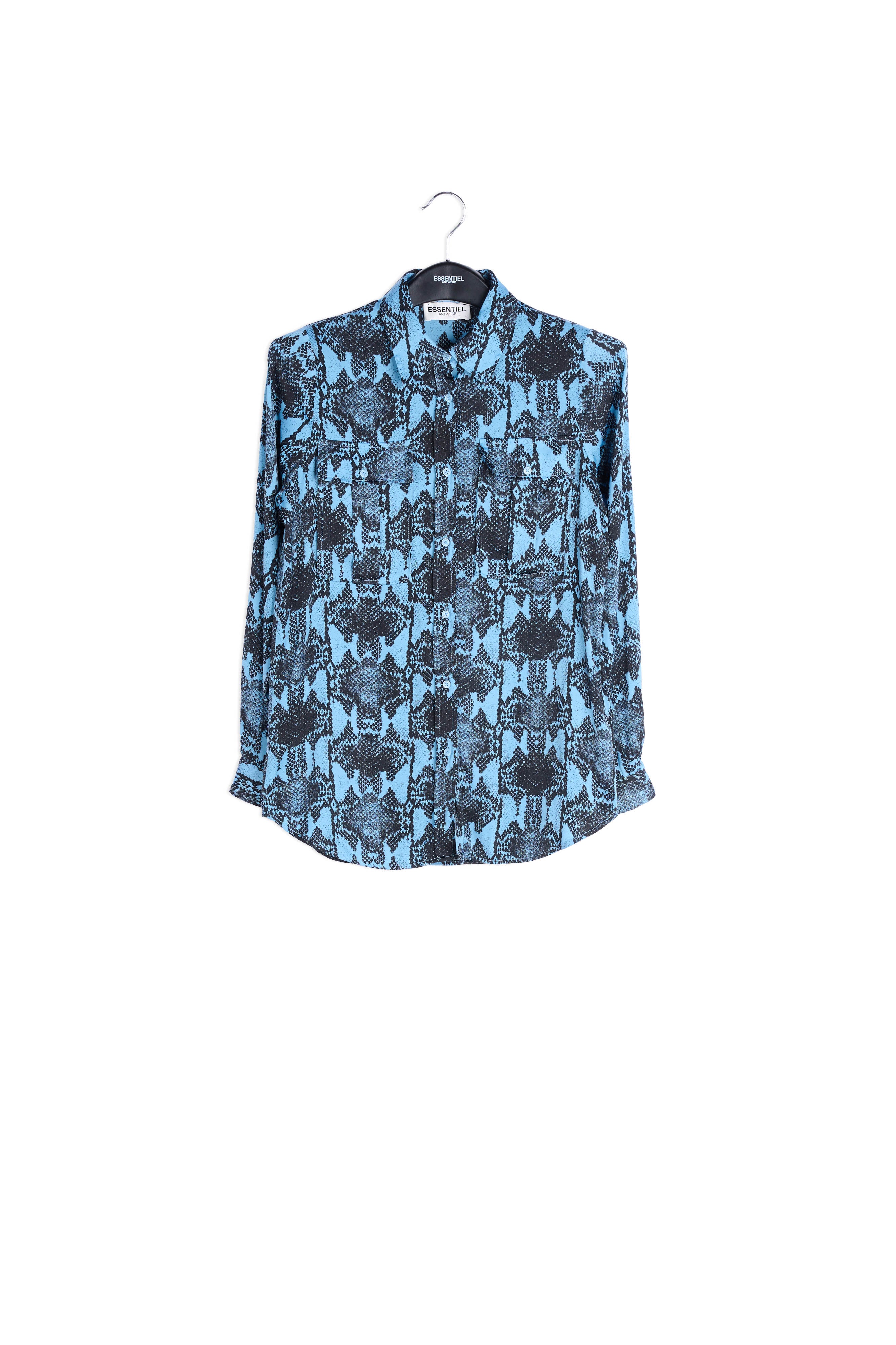 Blauw hemd met slangenprint RE—SSENTIEL | Essentiel second hand