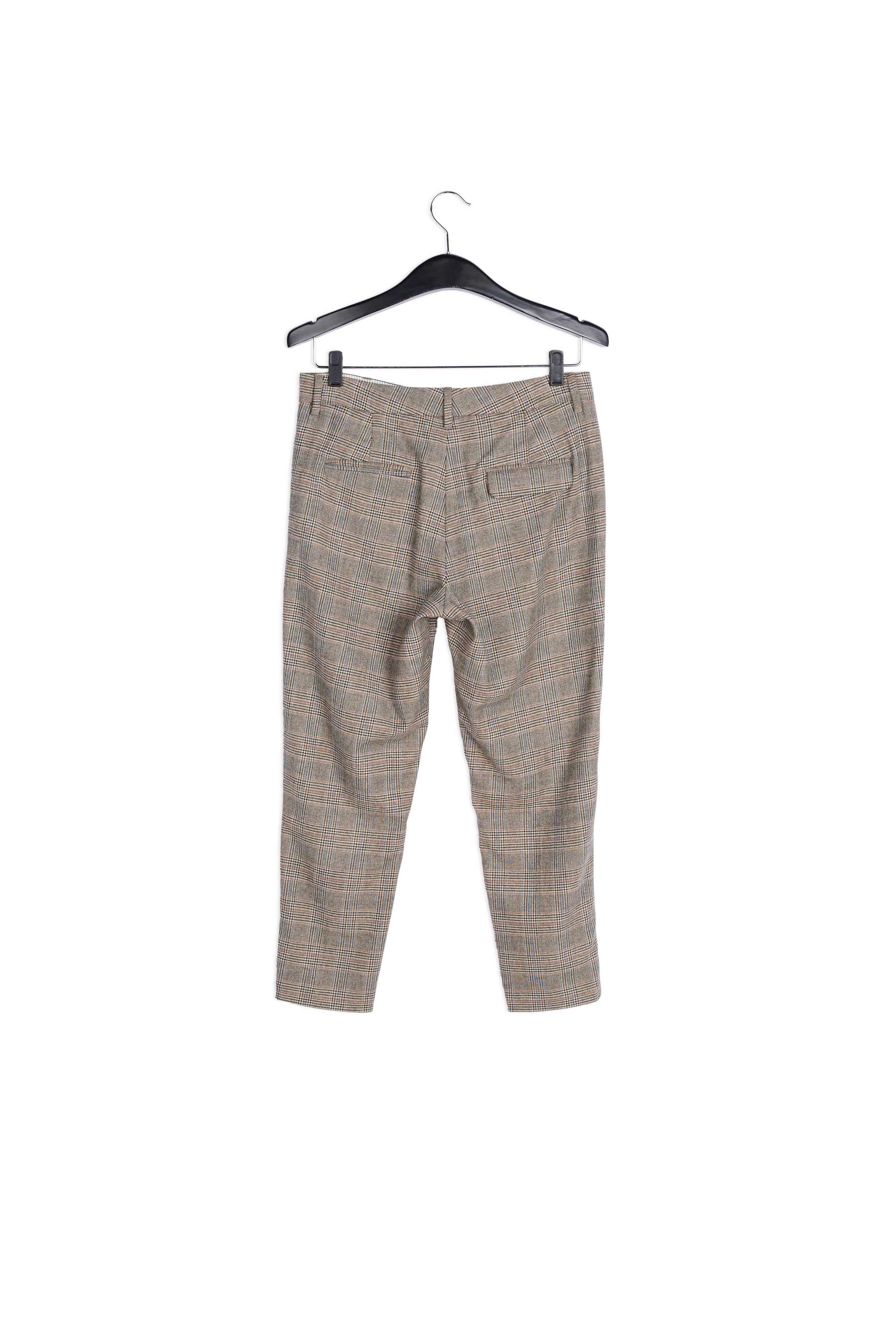 Pantalon gris clair à carreaux RE—SSENTIEL | Essentiel second hand