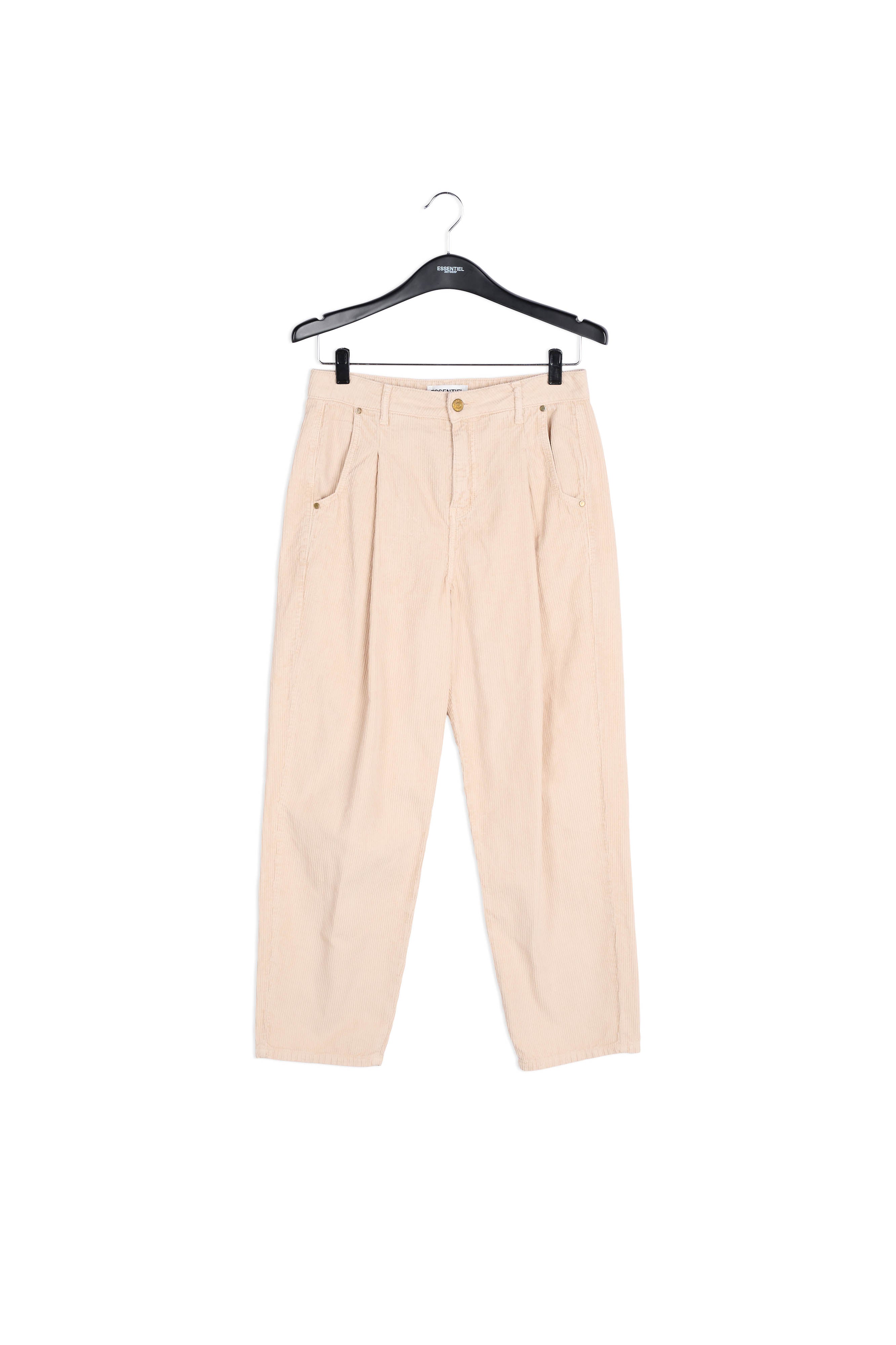 Pantalon en velours côtelé de coton beige RE—SSENTIEL | Essentiel second hand
