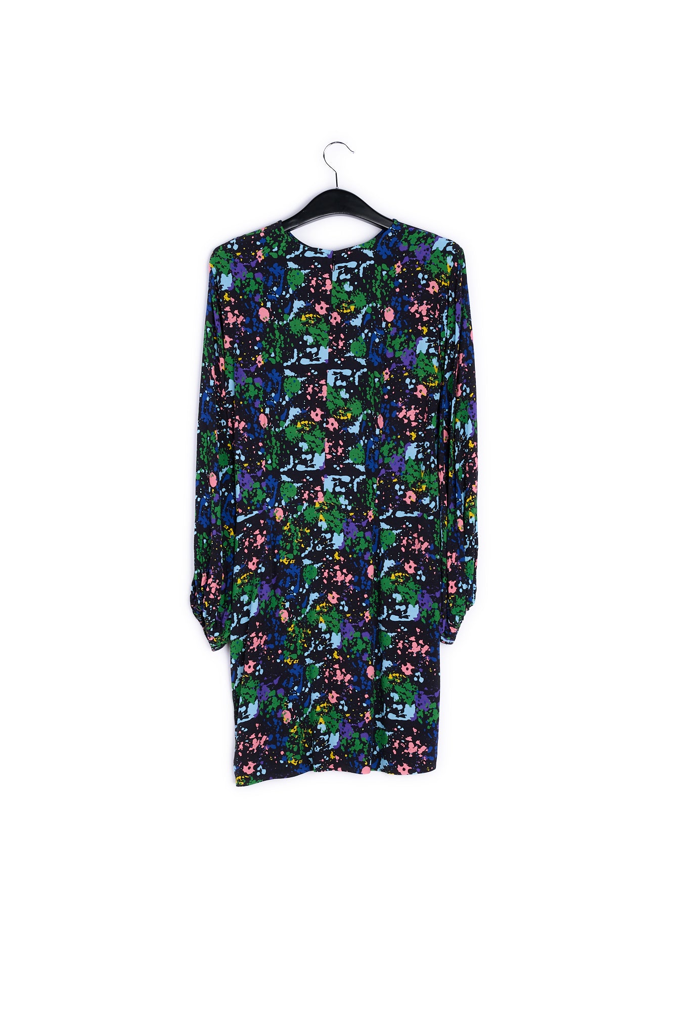 Black and blue floral print mini dress RE—SSENTIEL | Essentiel second hand