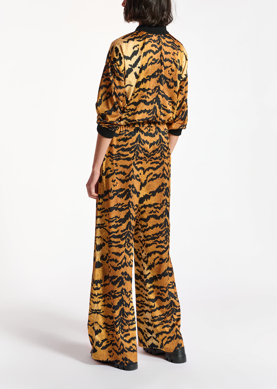Brown oversized top with tiger print RE—SSENTIEL | Essentiel second hand