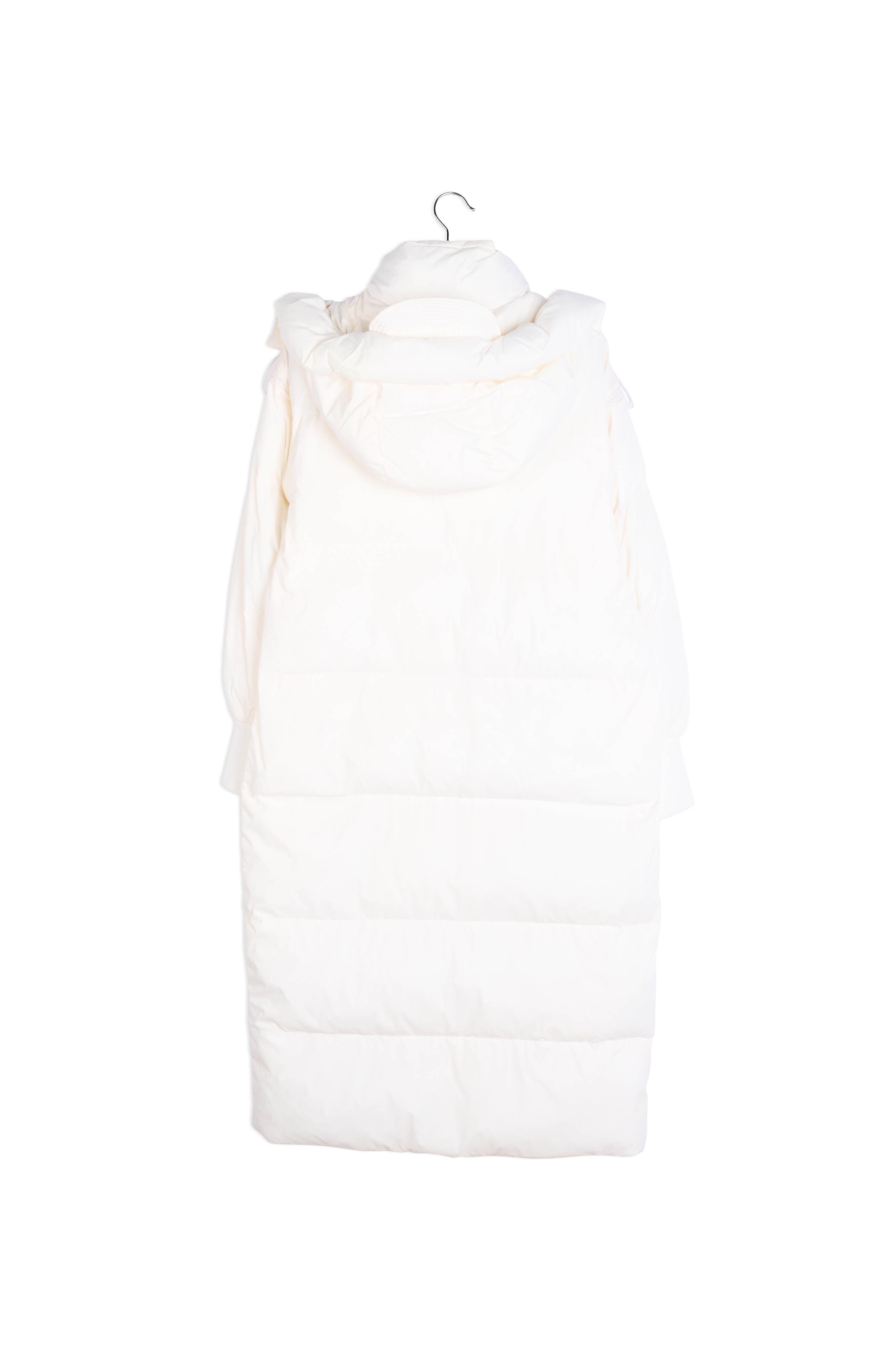 Off-white hooded long puffer coat RE—SSENTIEL | Essentiel second hand