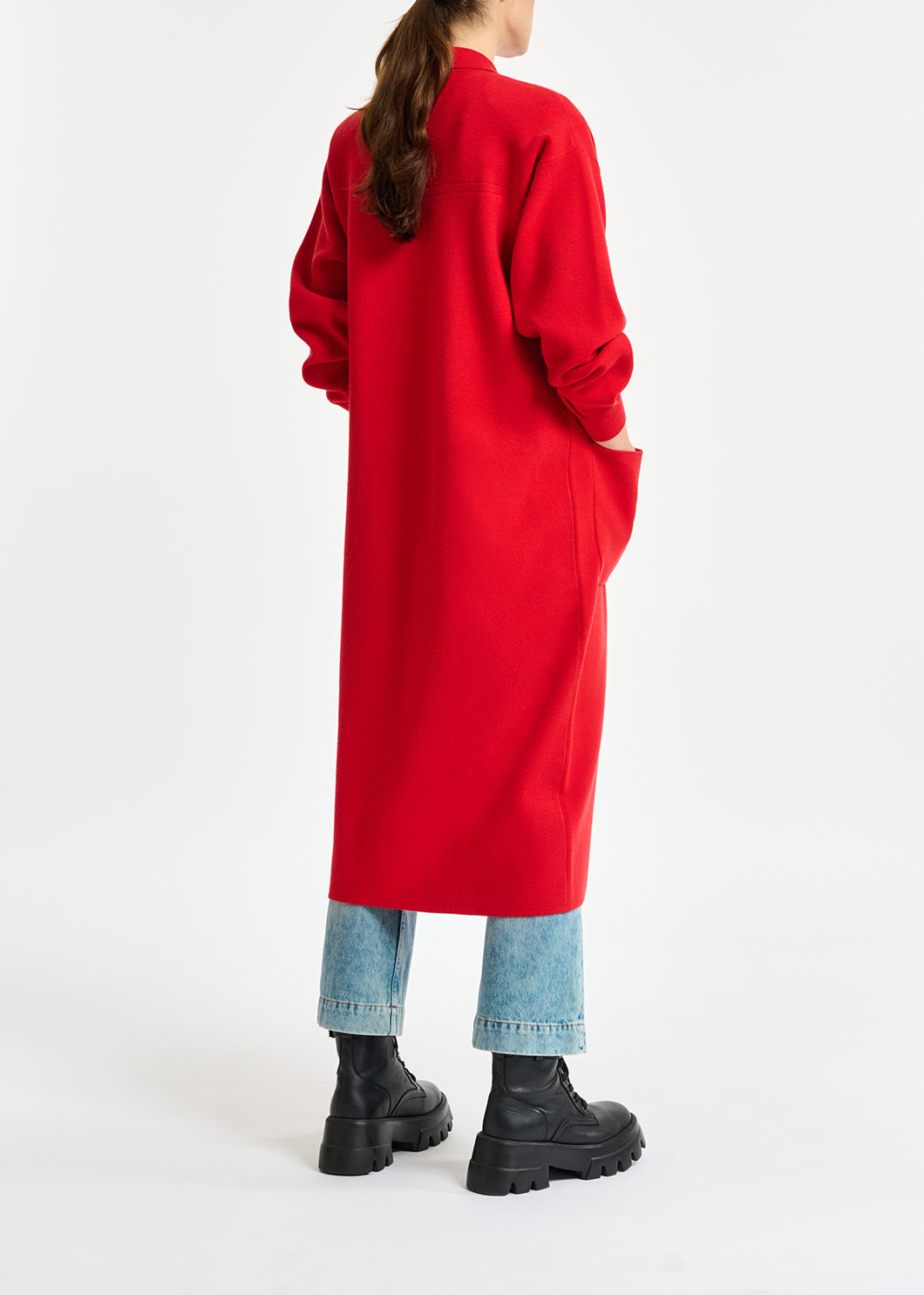 Cardigan rouge avec ceinture RE—SSENTIEL | Essentiel second hand