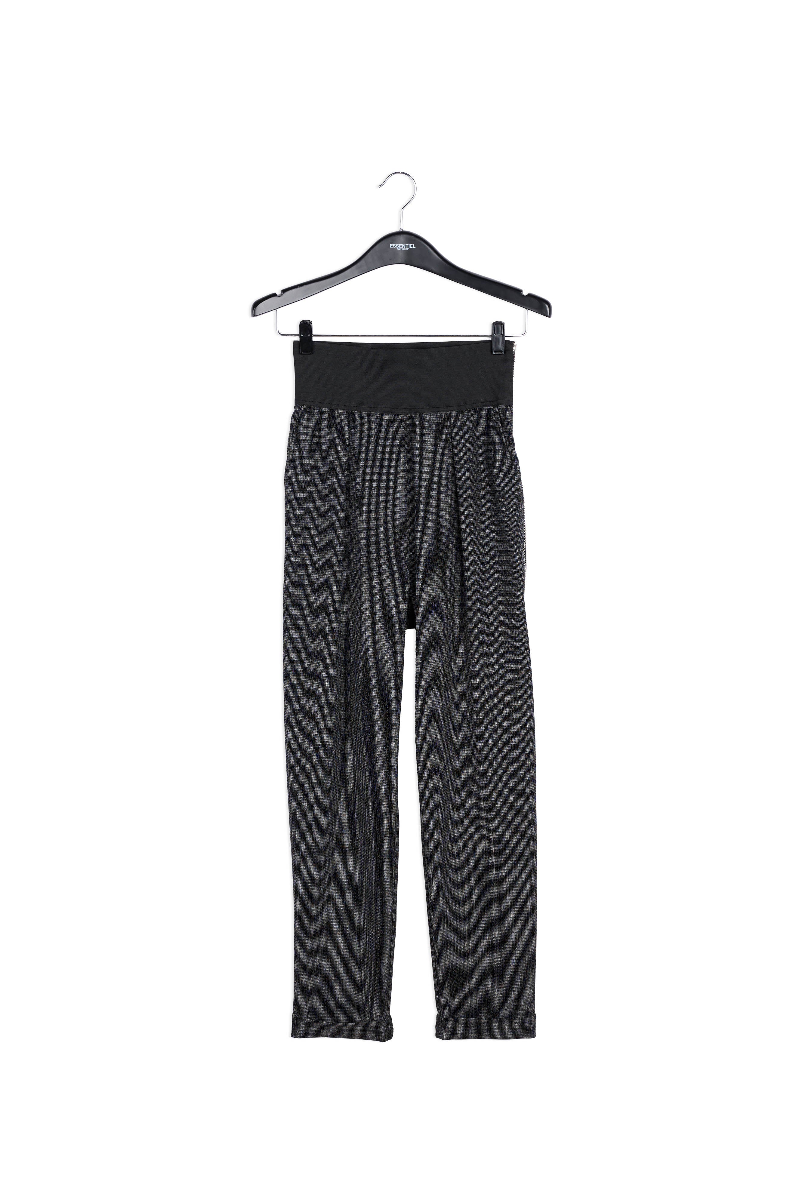 Pantalon fuselé noir et blanc à taille haute RE—SSENTIEL | Essentiel second hand