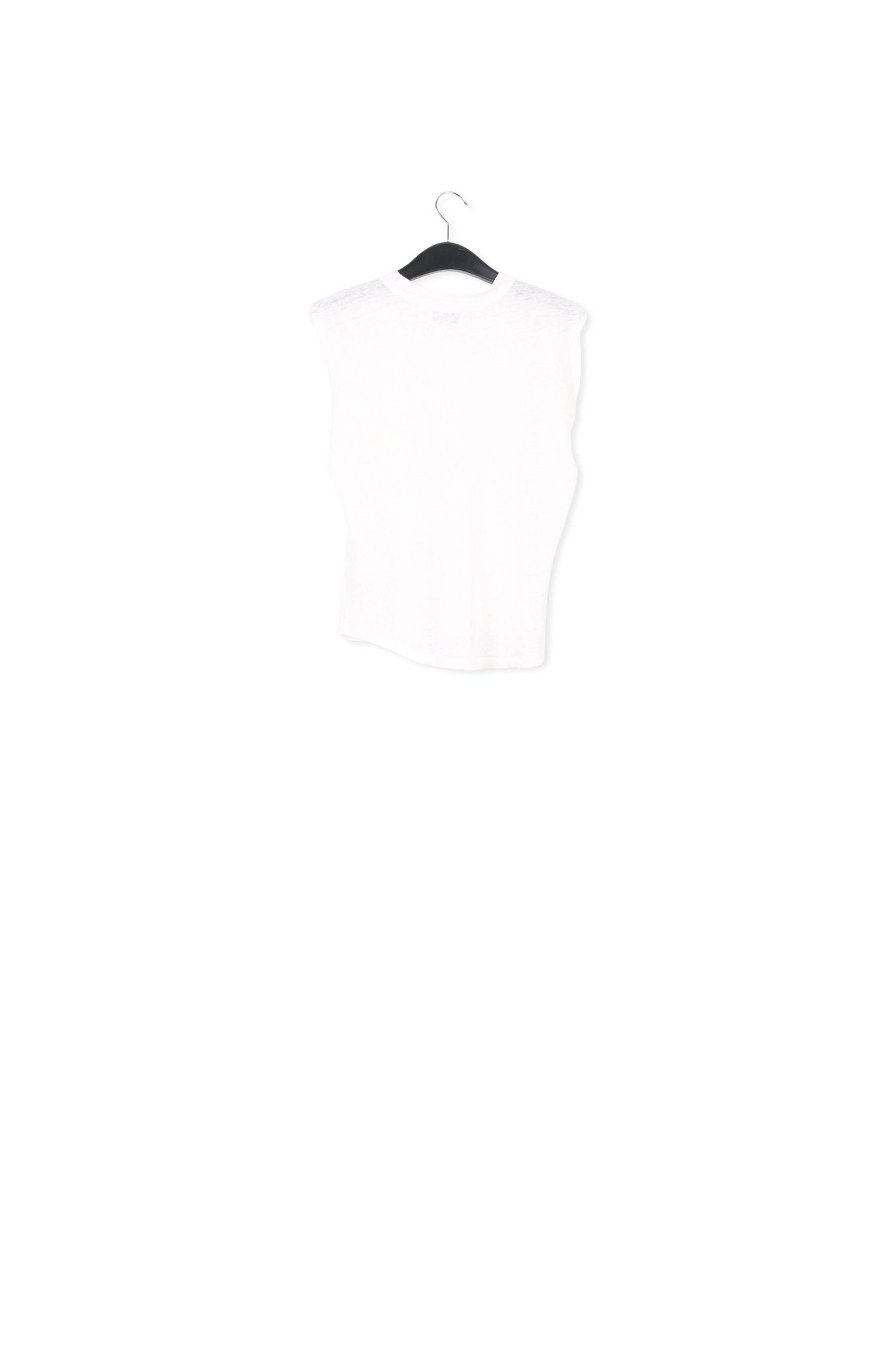 Off-white linen sleeveless T-shirt RE—SSENTIEL | Essentiel second hand