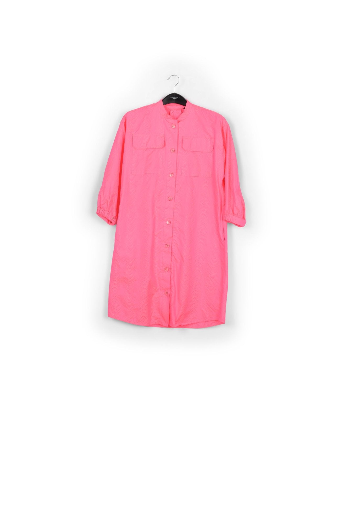 Neon pink jacquard shirt dress RE—SSENTIEL | Essentiel second hand
