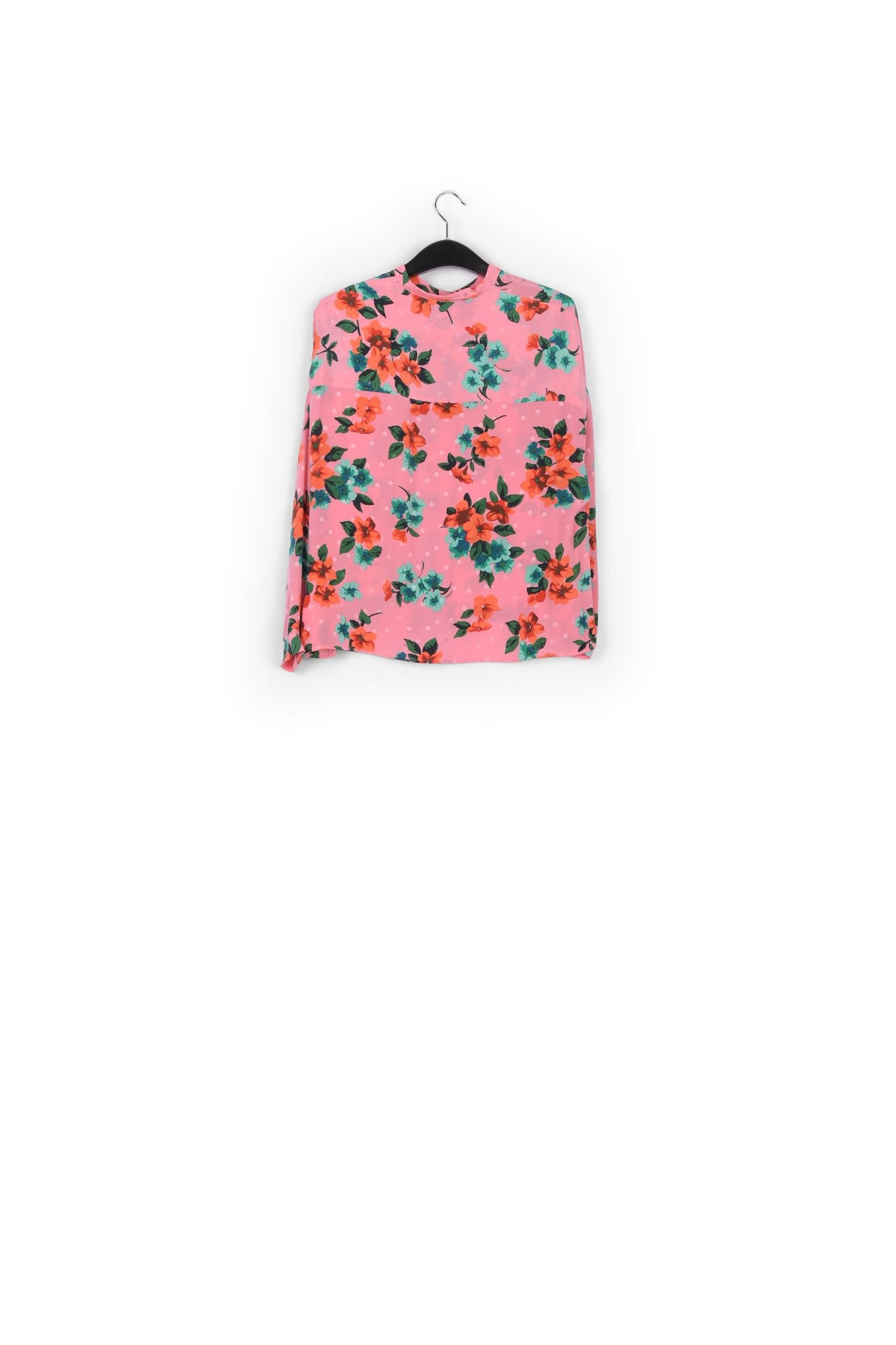 Pink floral and polka dot silk buttoned blouse RE—SSENTIEL | Essentiel second hand