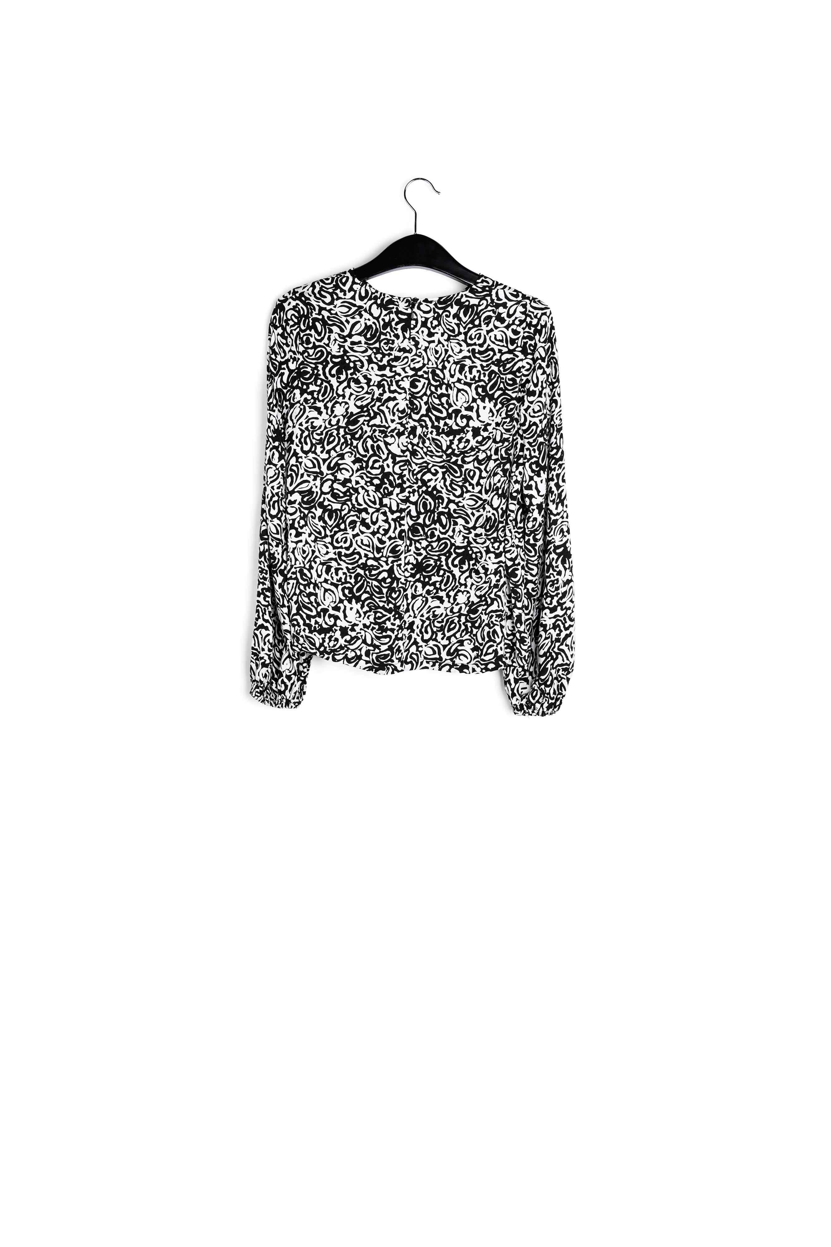 Zwarte blouse met panterprint RE—SSENTIEL | Essentiel second hand