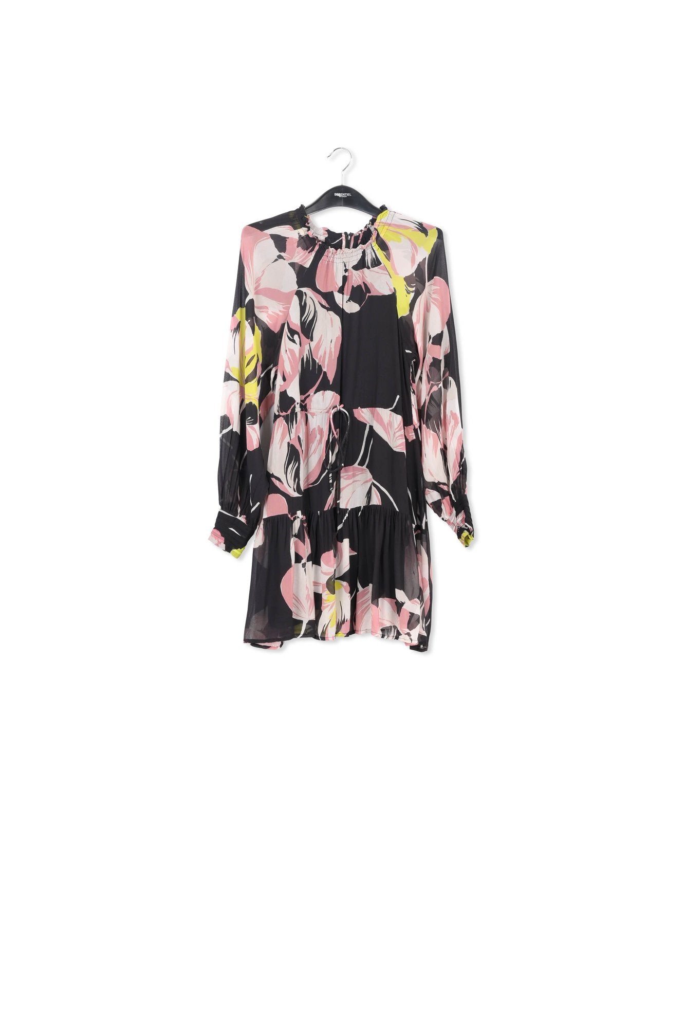 Black floral-print mini dress RE—SSENTIEL | Essentiel second hand