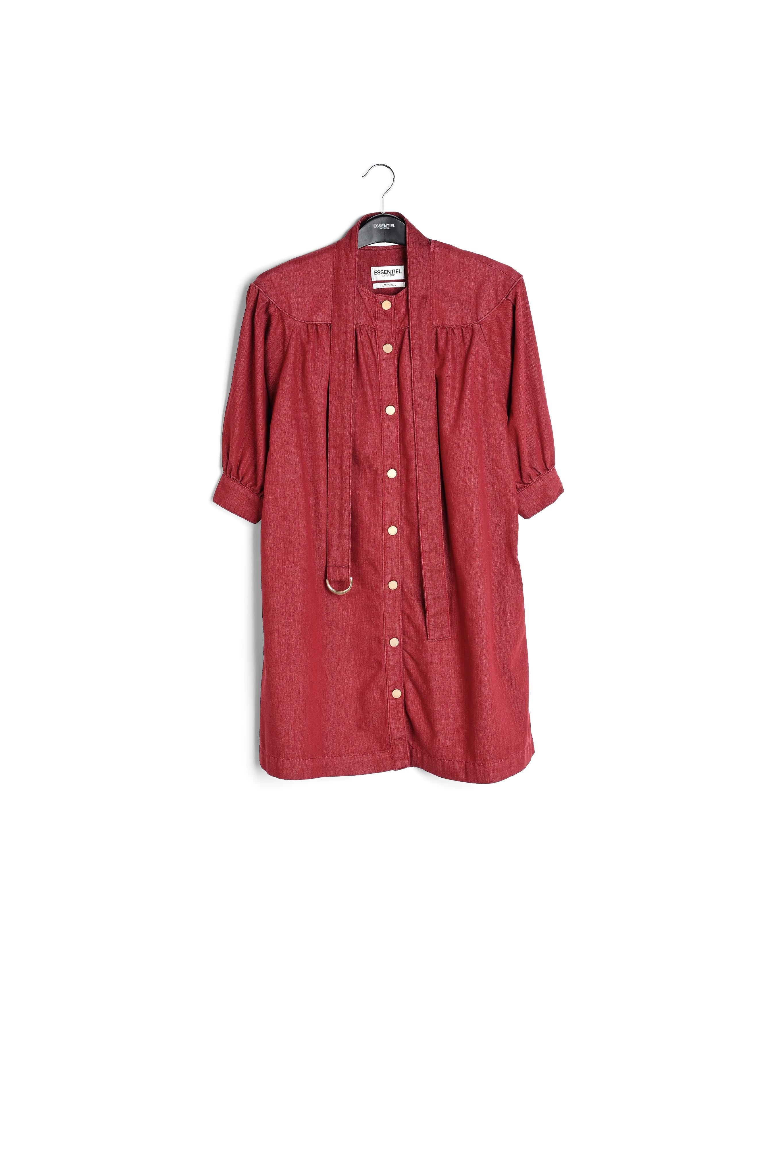 Bordeaux mini-jeansjurk RE—SSENTIEL | Essentiel second hand