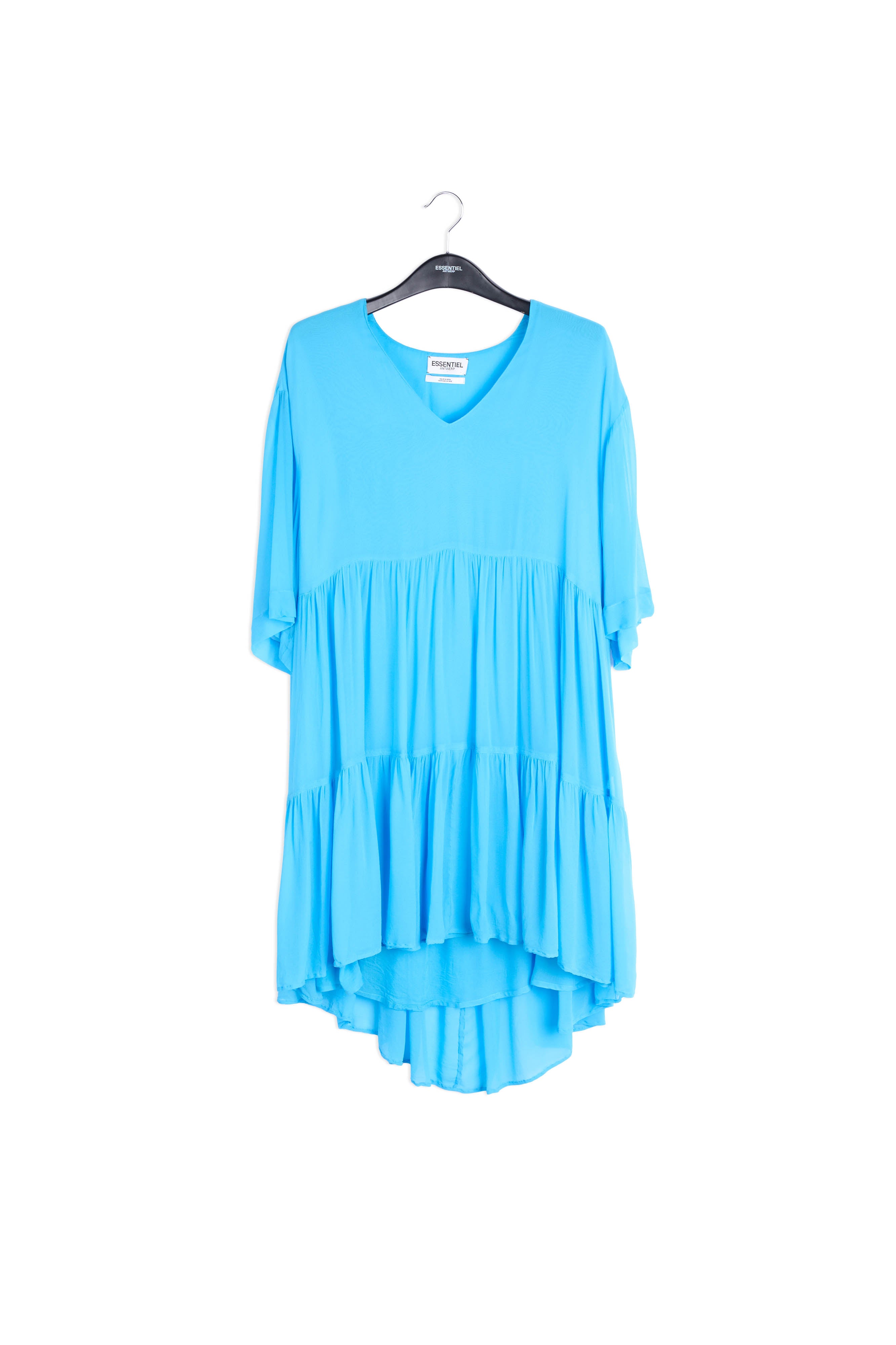 Blauwe mini-jurk met volants RE—SSENTIEL | Essentiel second hand