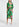 Green, lilac and orange watercolor-print midi dress Faume - seconde main