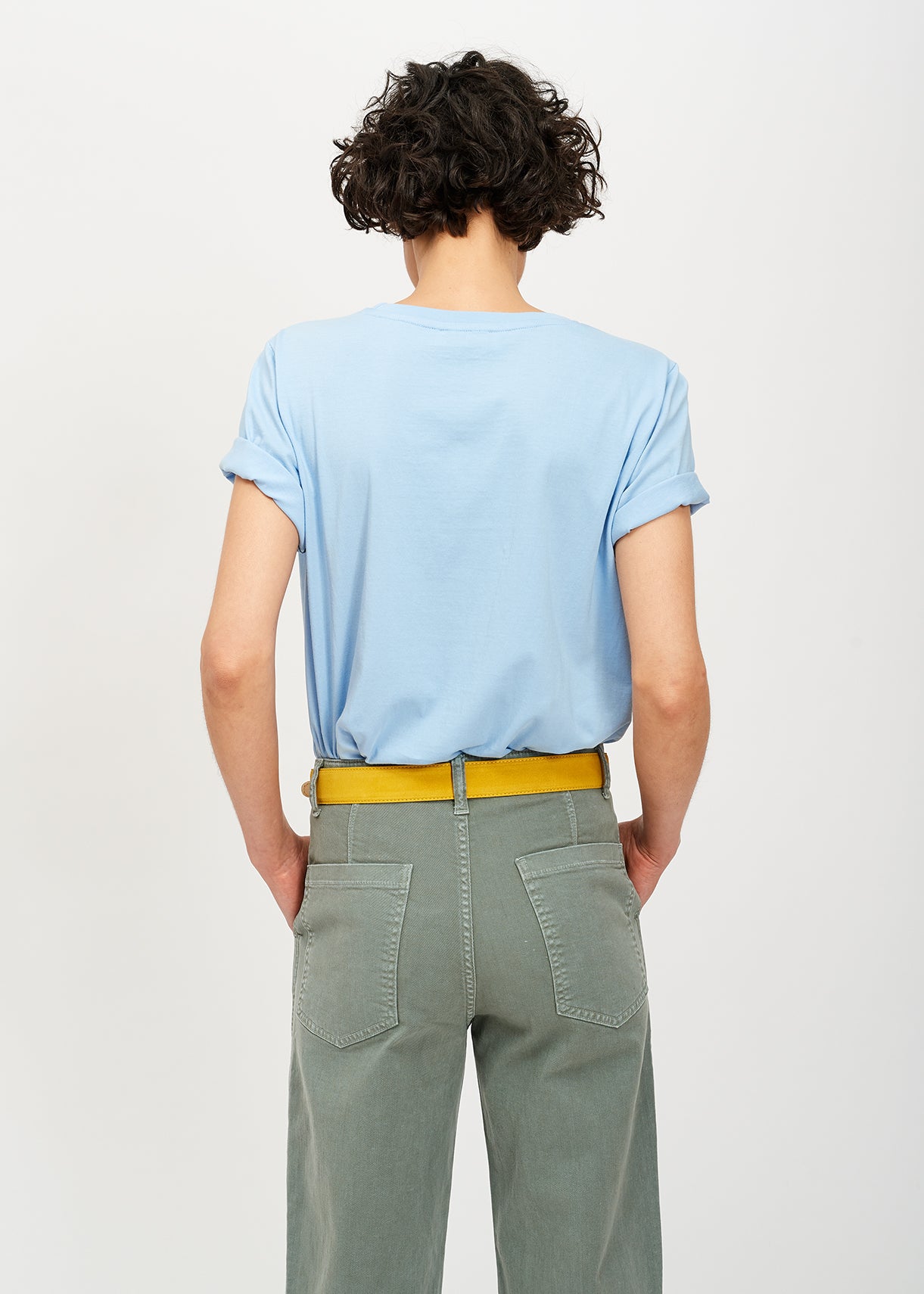 Grijze cropped jeans met rechte pijpen RE—SSENTIEL | Essentiel second hand