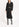 Black belted midi dress with holographic polka dots Faume - seconde main