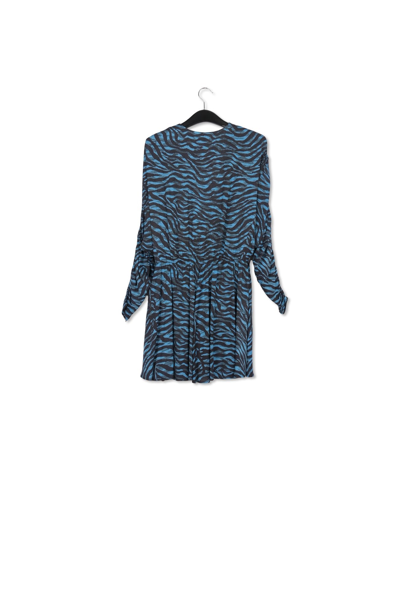 Turquoise and black zebra print mini dress RE—SSENTIEL | Essentiel second hand