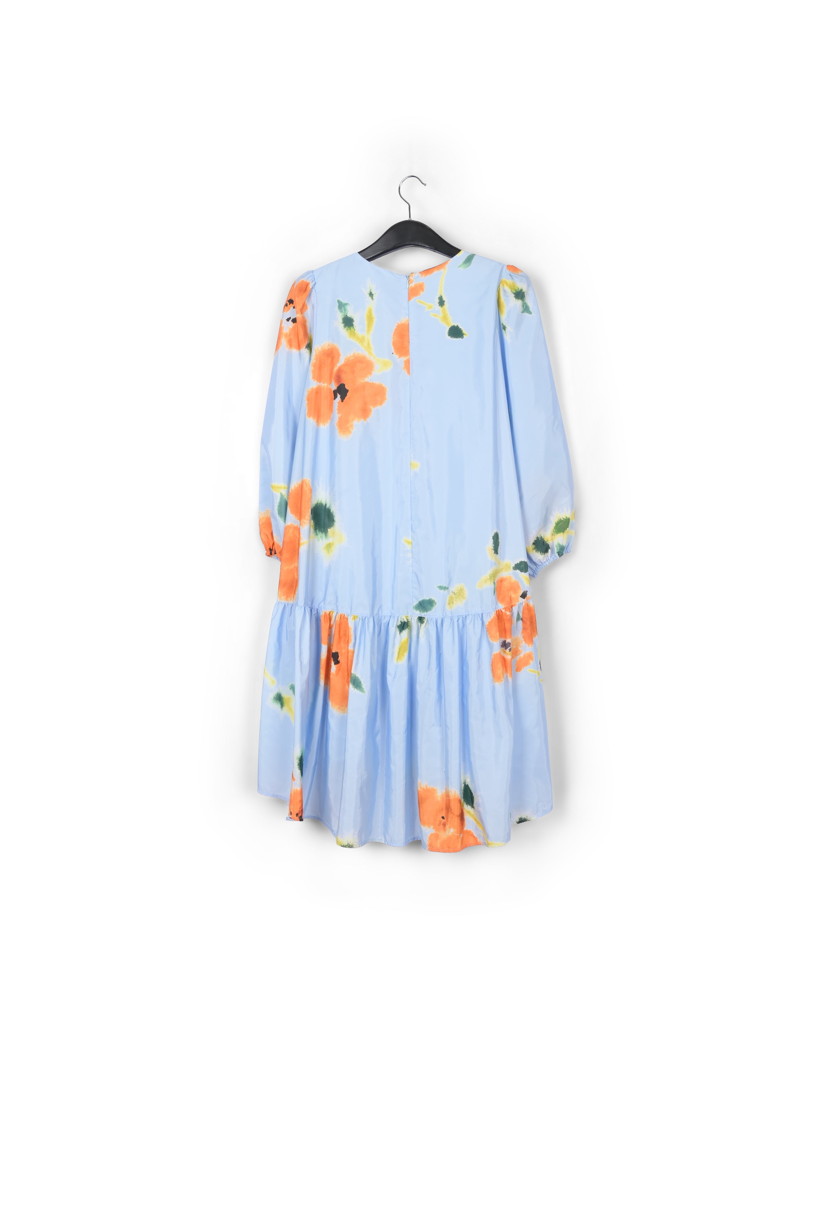 Blue floral print oversized mini dress RE—SSENTIEL | Essentiel second hand