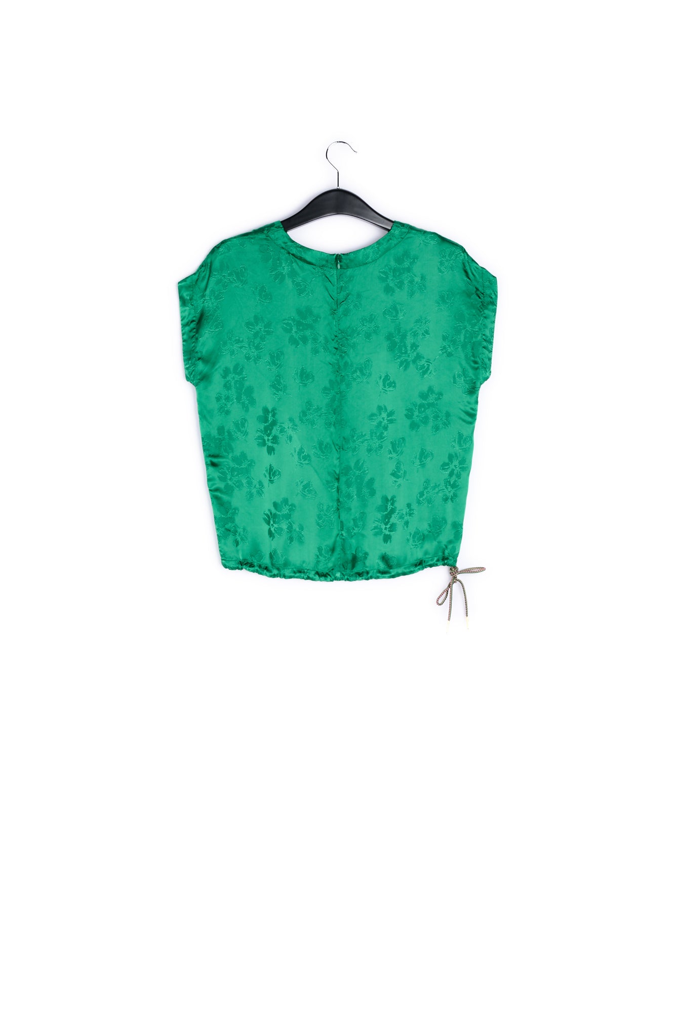 Green floral-print jacquard top RE—SSENTIEL | Essentiel second hand