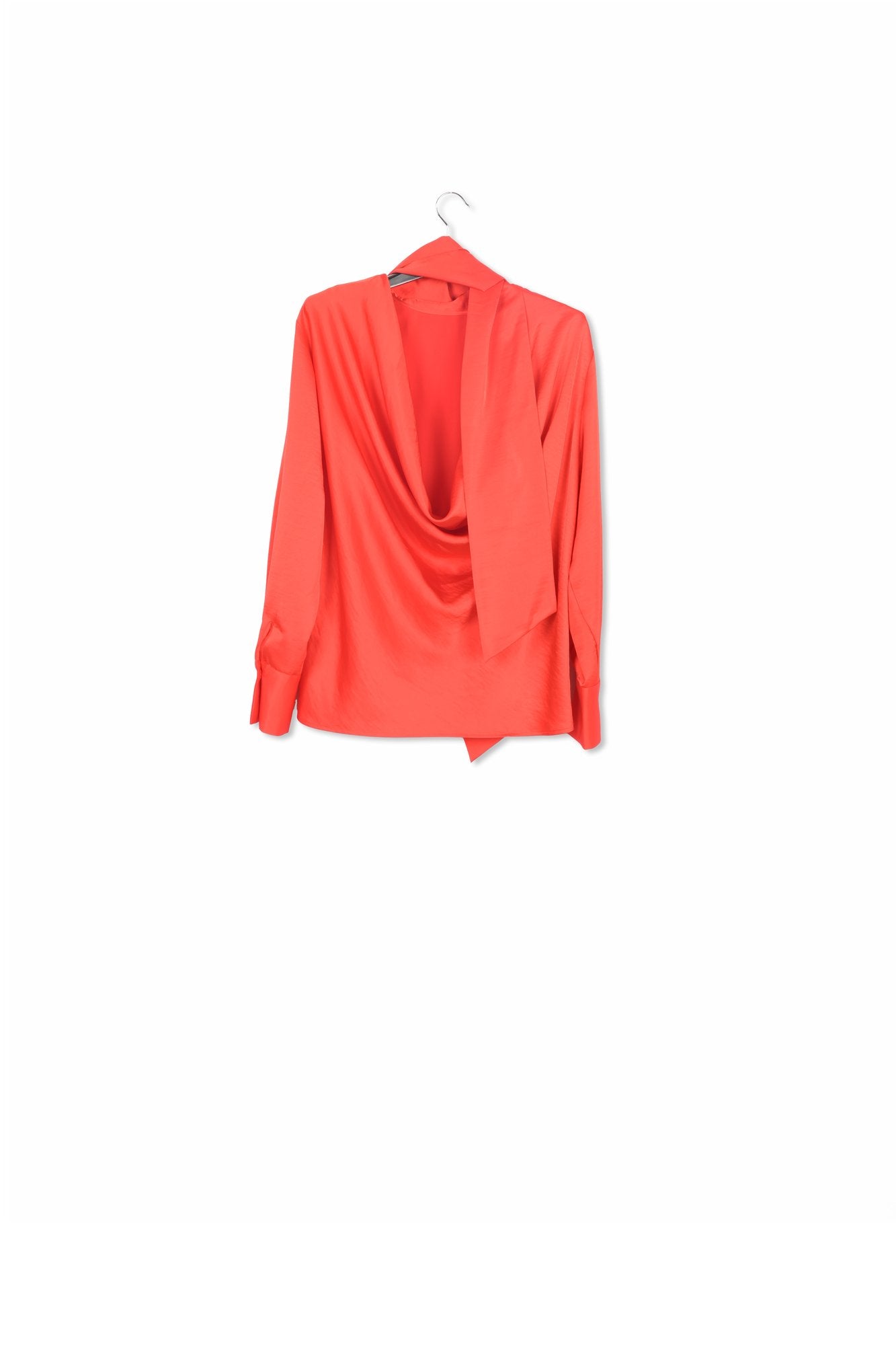 Red satin top with pussy bow RE—SSENTIEL | Essentiel second hand