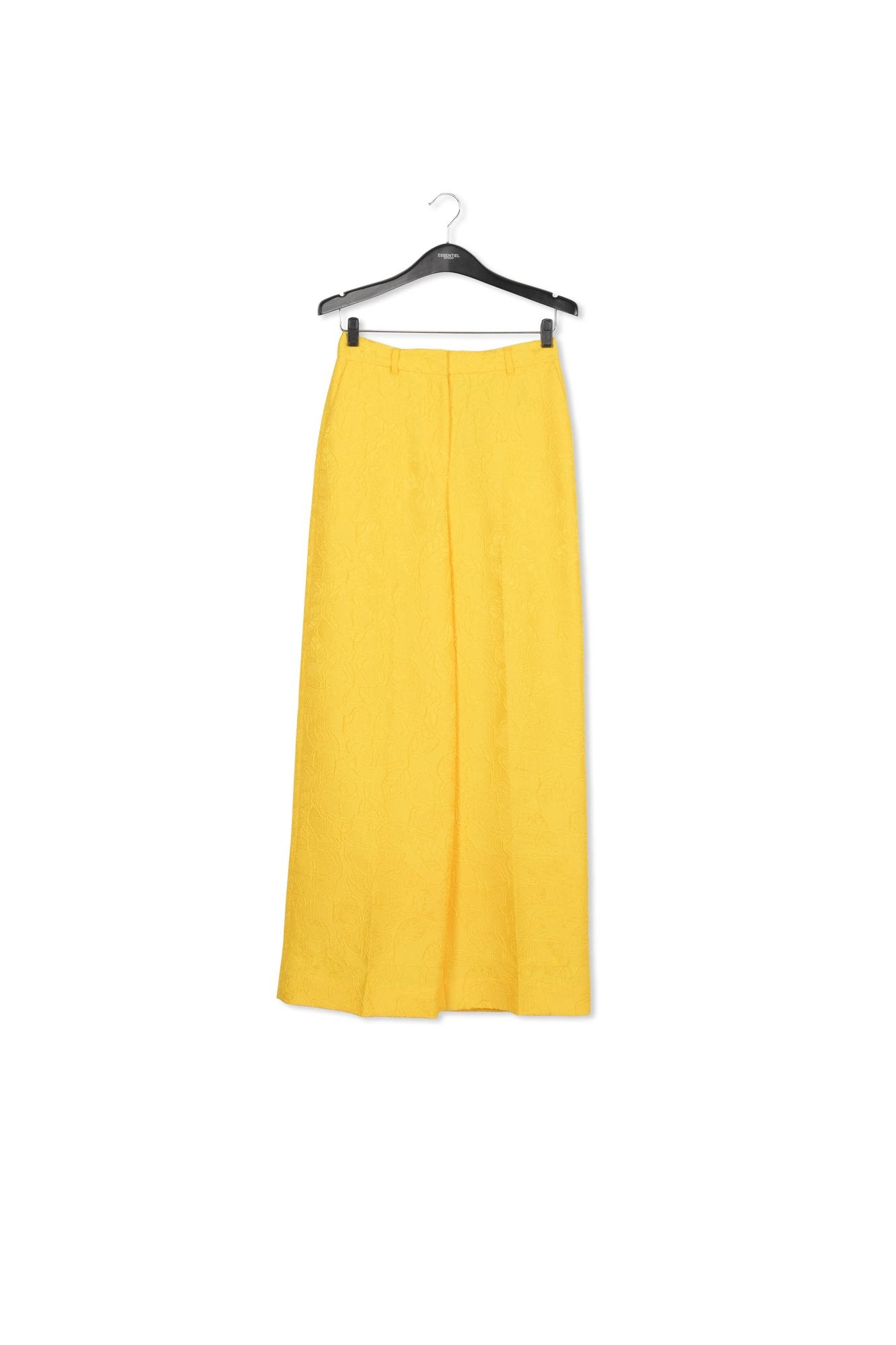 Yellow floral-jacquard straight-leg pants RE—SSENTIEL | Essentiel second hand