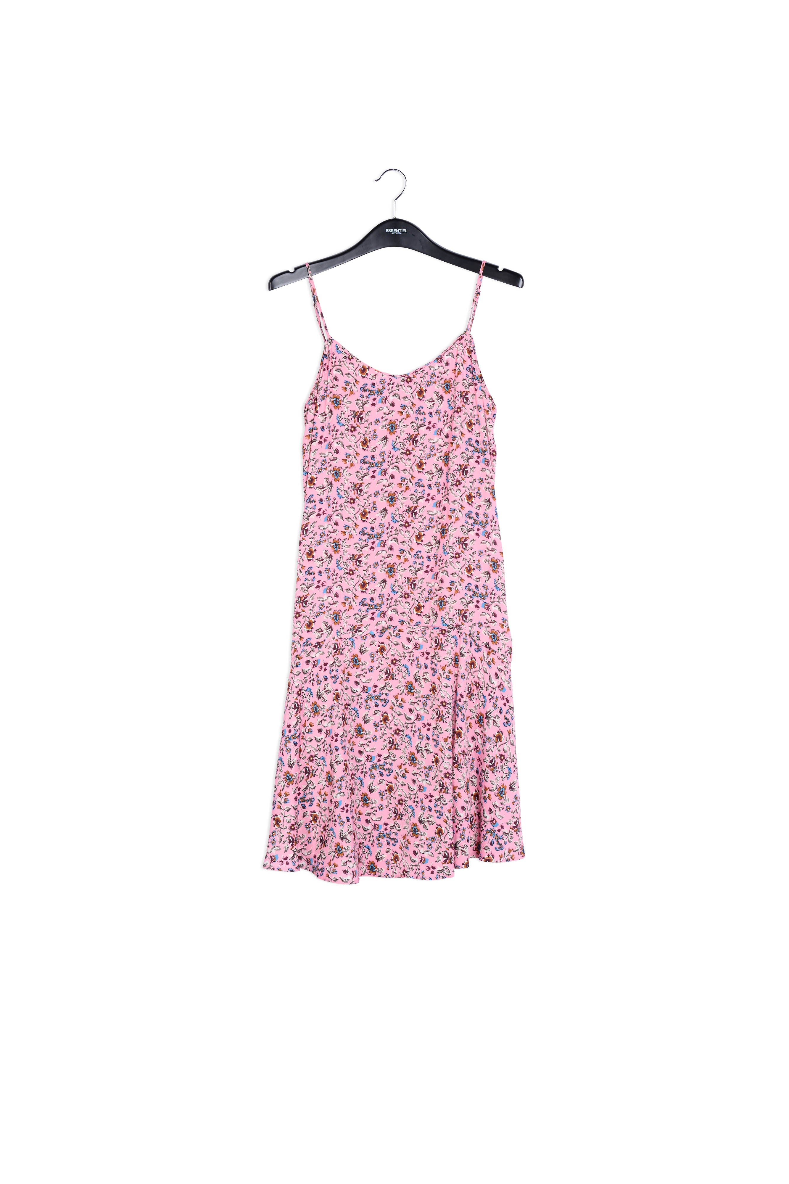 Pink midi dress with flower print RE—SSENTIEL | Essentiel second hand