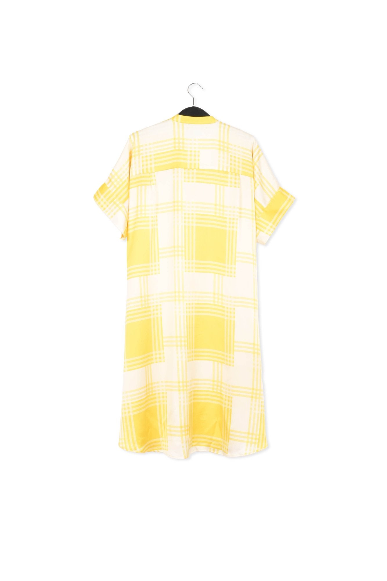 Robe chemise à  carreaux blanc cassé et jaunes RE—SSENTIEL | Essentiel second hand