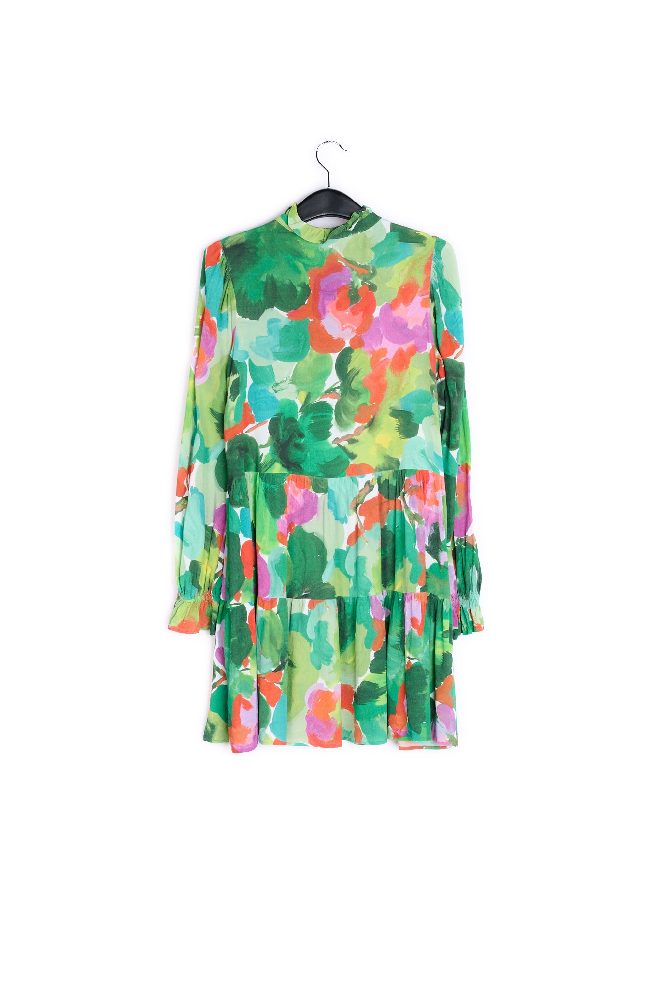 Green, red and purple watercolor-print mini dress RE—SSENTIEL | Essentiel second hand