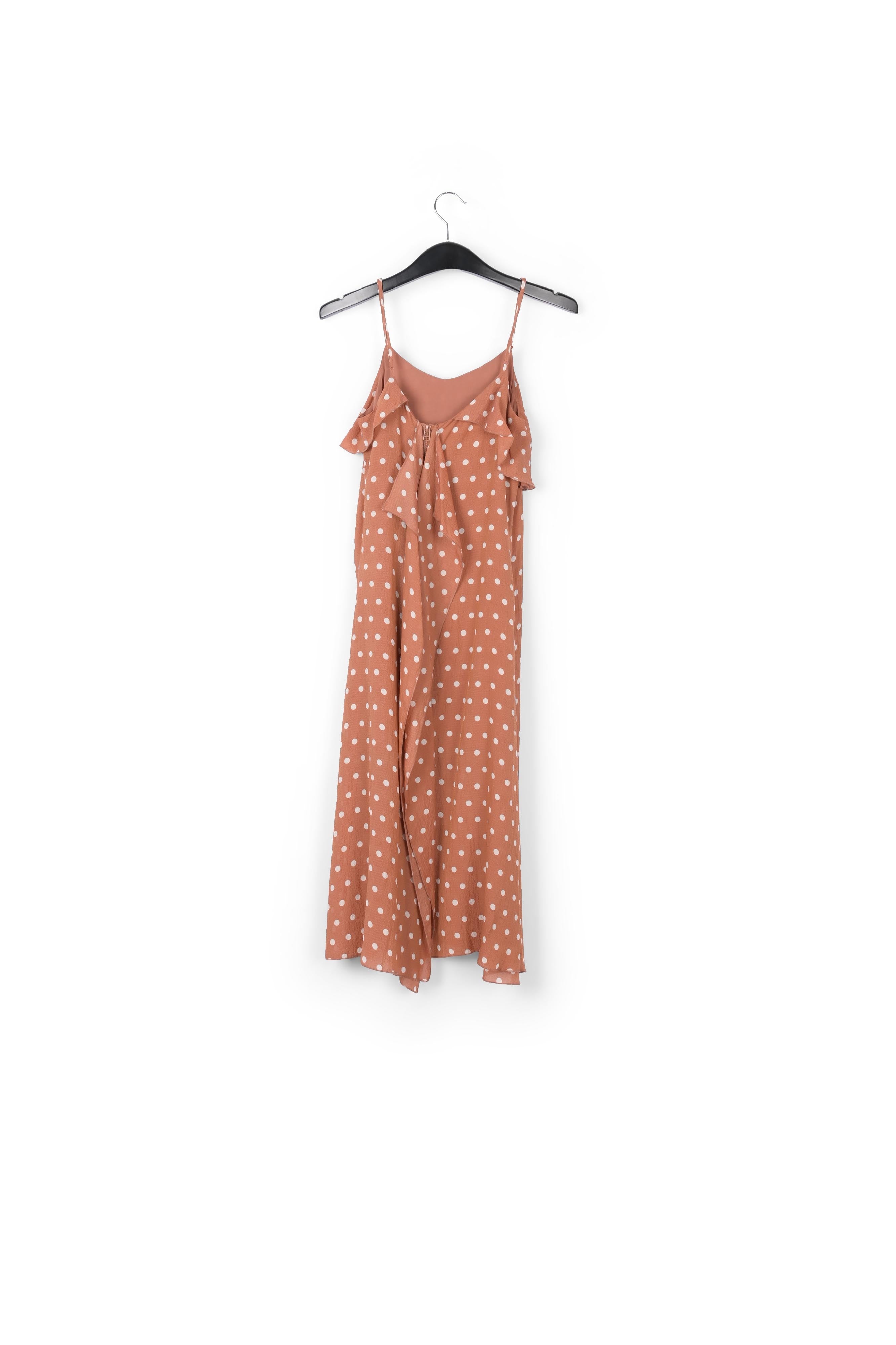 Brown and white polka-dot slip dress RE—SSENTIEL | Essentiel second hand