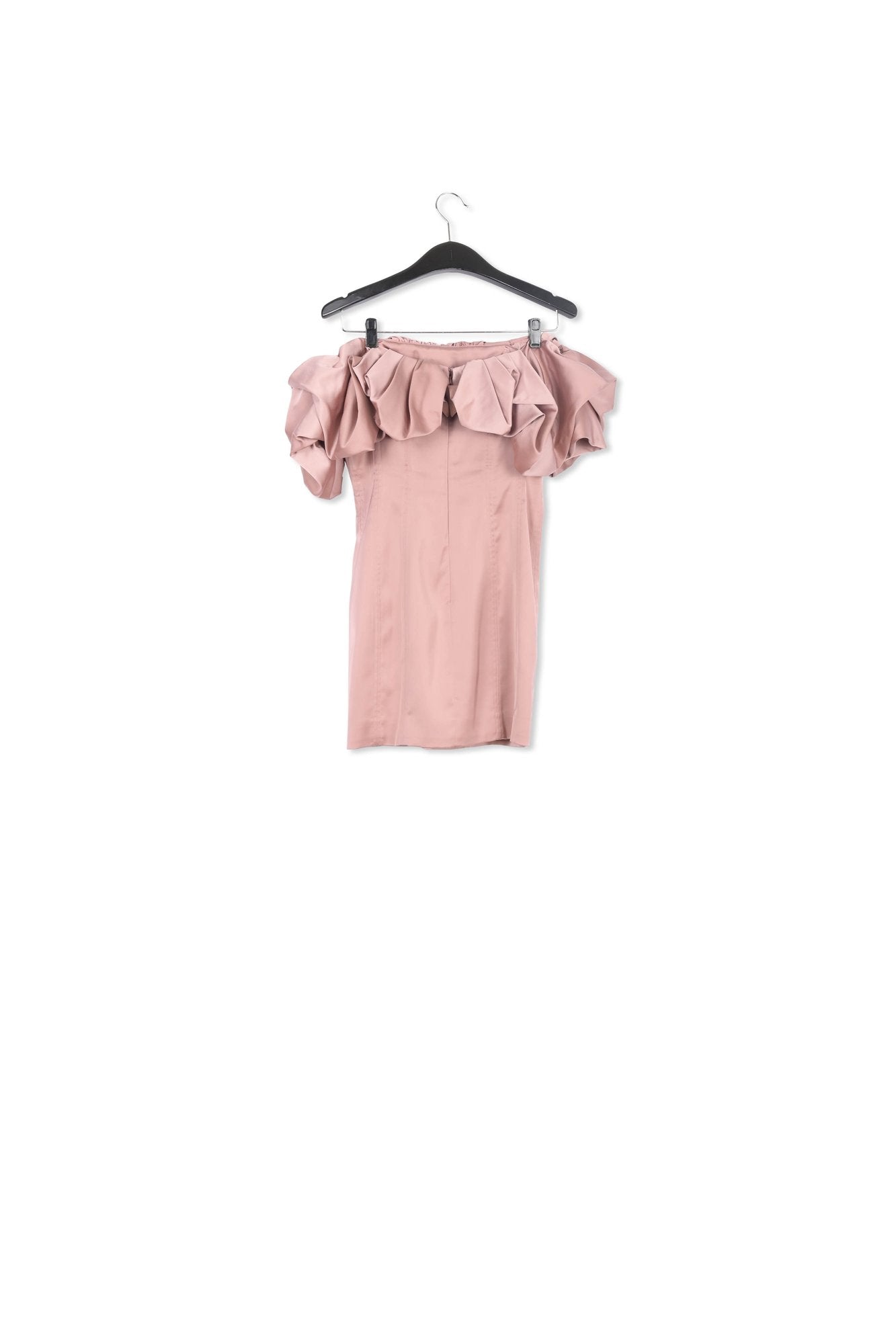 Mini robe en satin rose vintage avec volant RE—SSENTIEL | Essentiel second hand