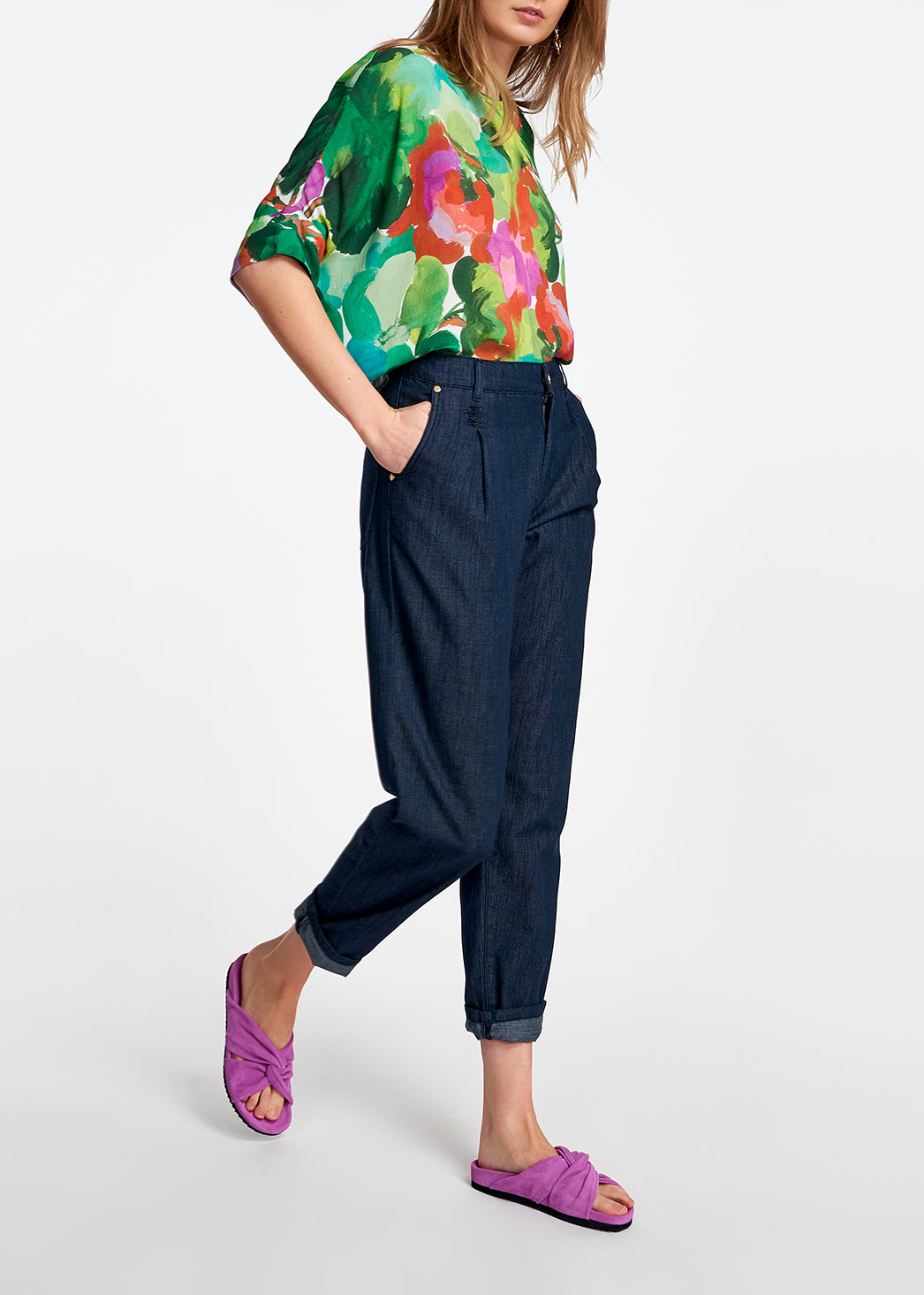 Jean bleu foncé à  coupe ample RE—SSENTIEL | Essentiel second hand