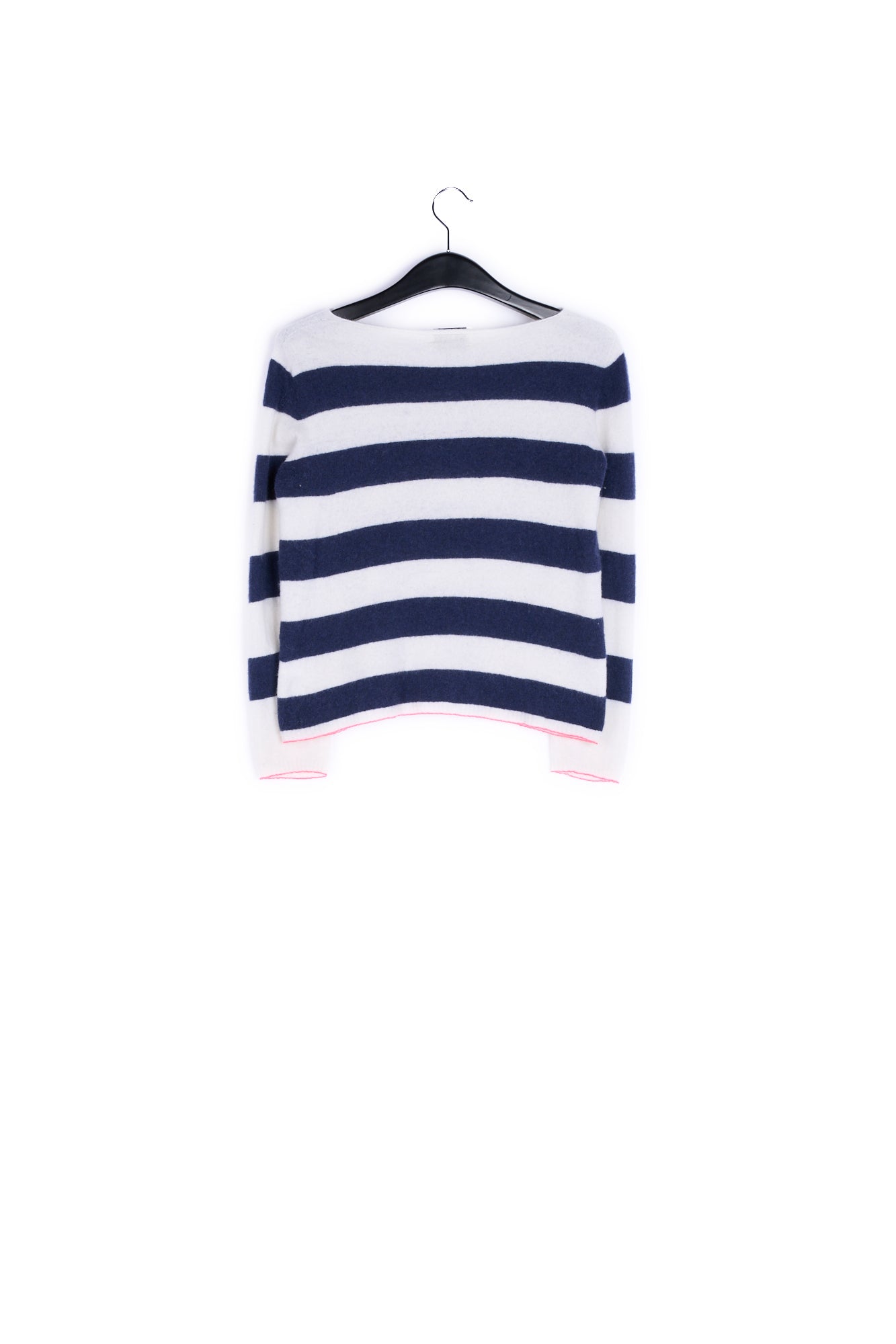 Off-white and dark blue striped wool and cashmere-blend sweater RE—SSENTIEL | Essentiel second hand