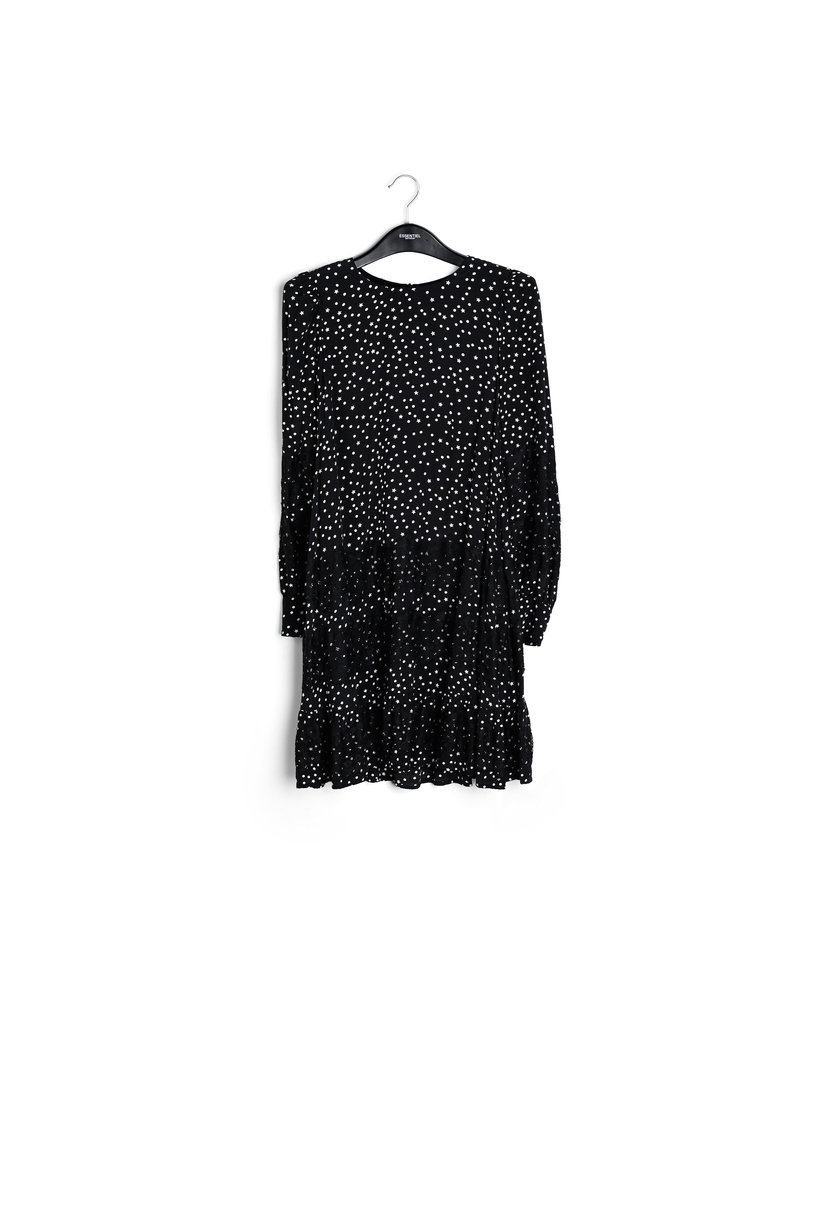 Zwarte mini-jurk met kant RE—SSENTIEL | Essentiel second hand