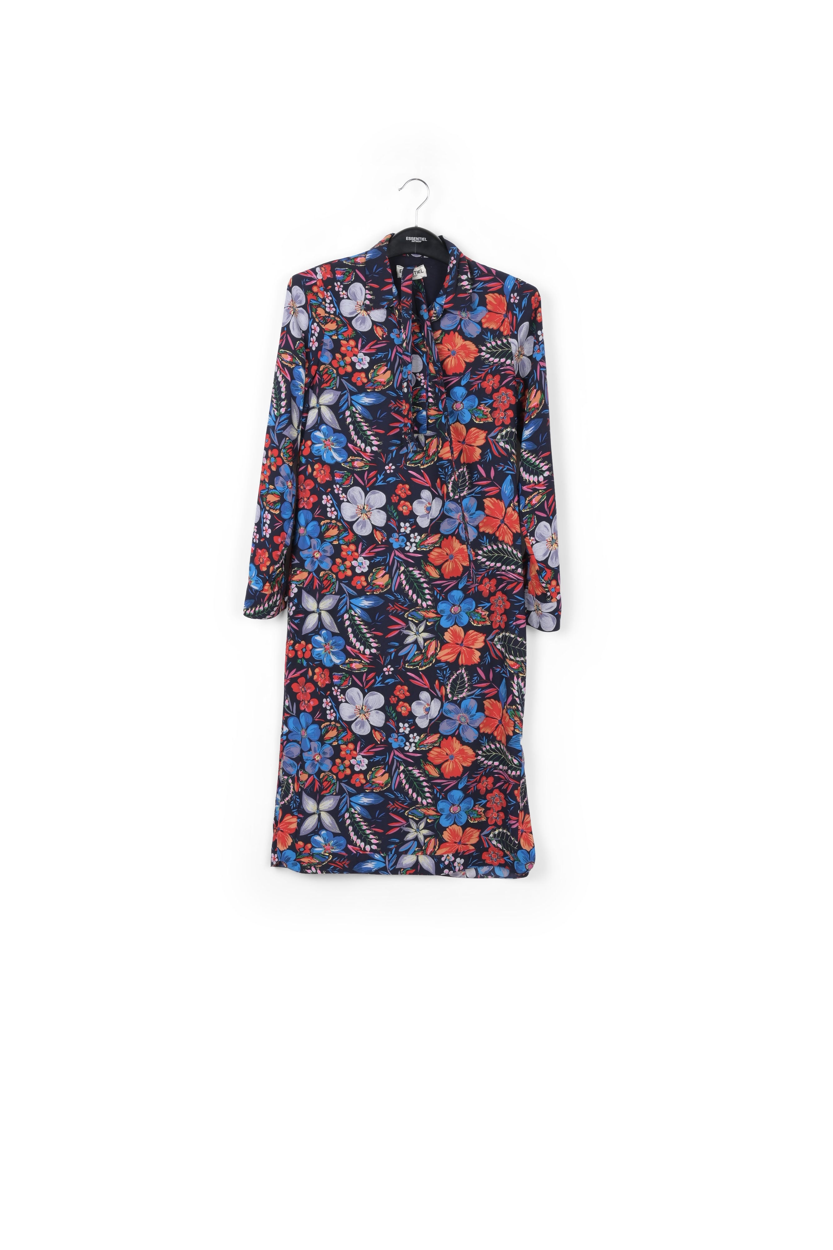Dark blue floral shirt dress RE—SSENTIEL | Essentiel second hand