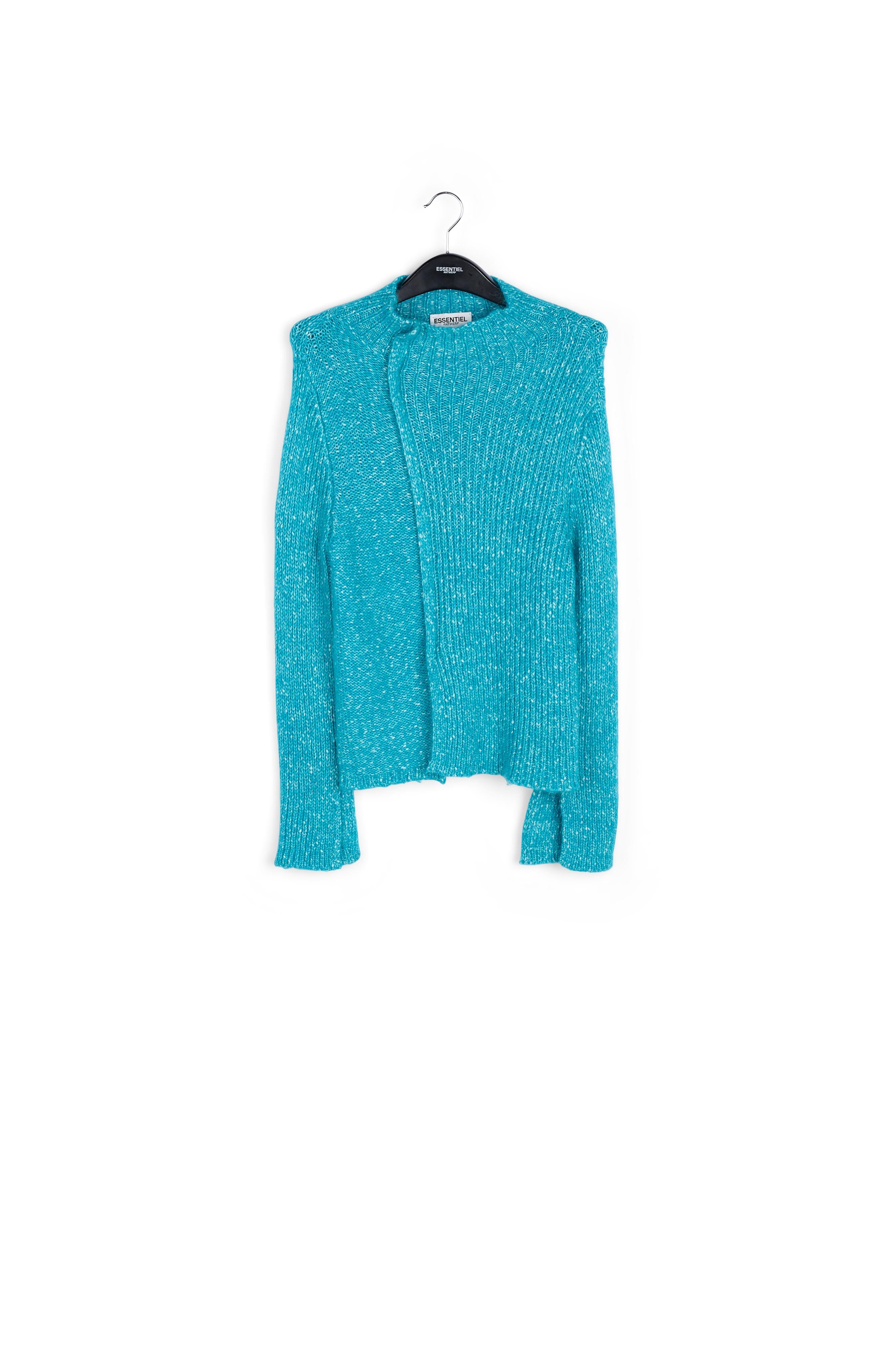 Blue mélange turtleneck knit sweater RE—SSENTIEL | Essentiel second hand